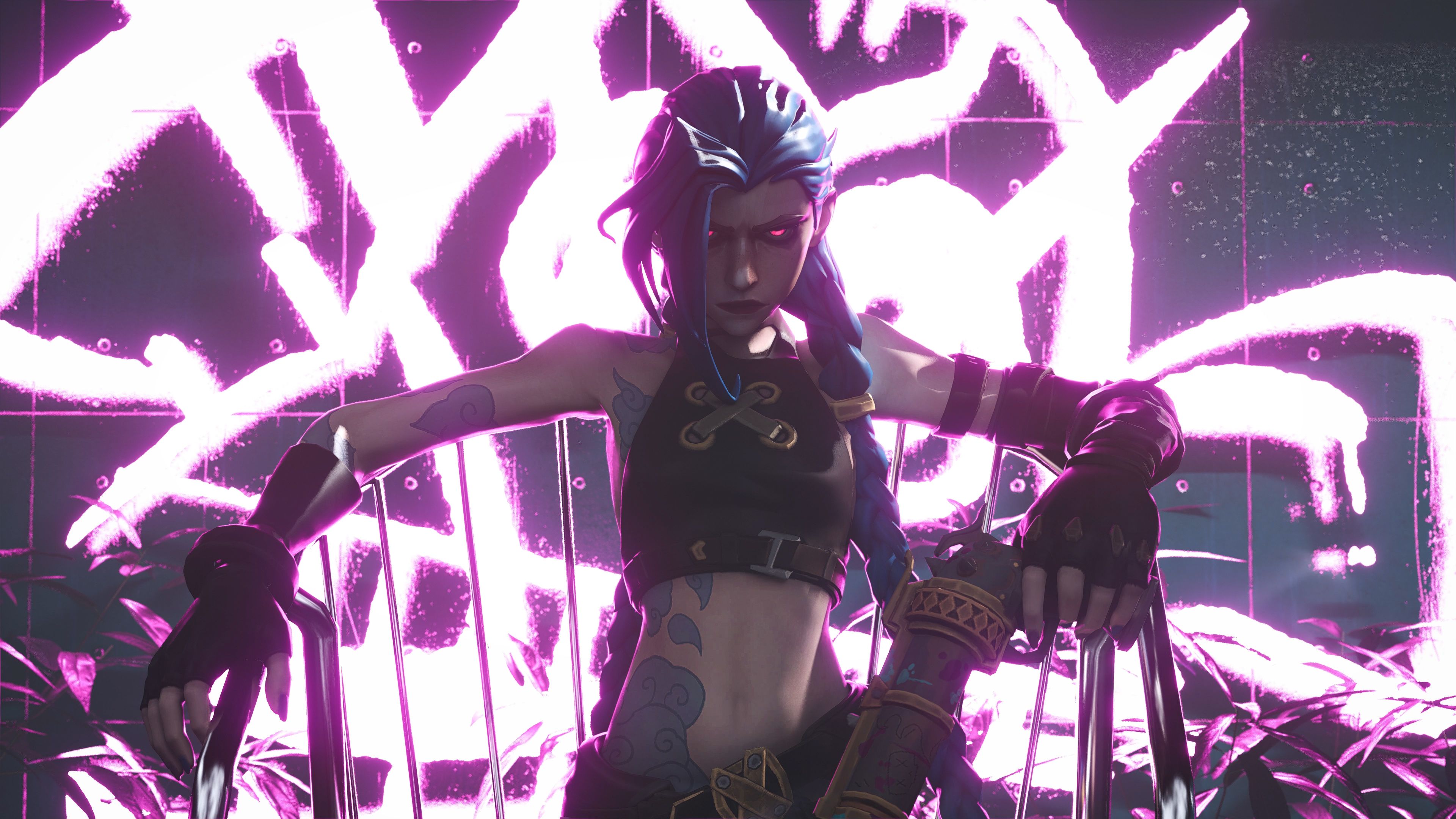 3840x2160 Purple Eyes Jinx 4K HD League Of