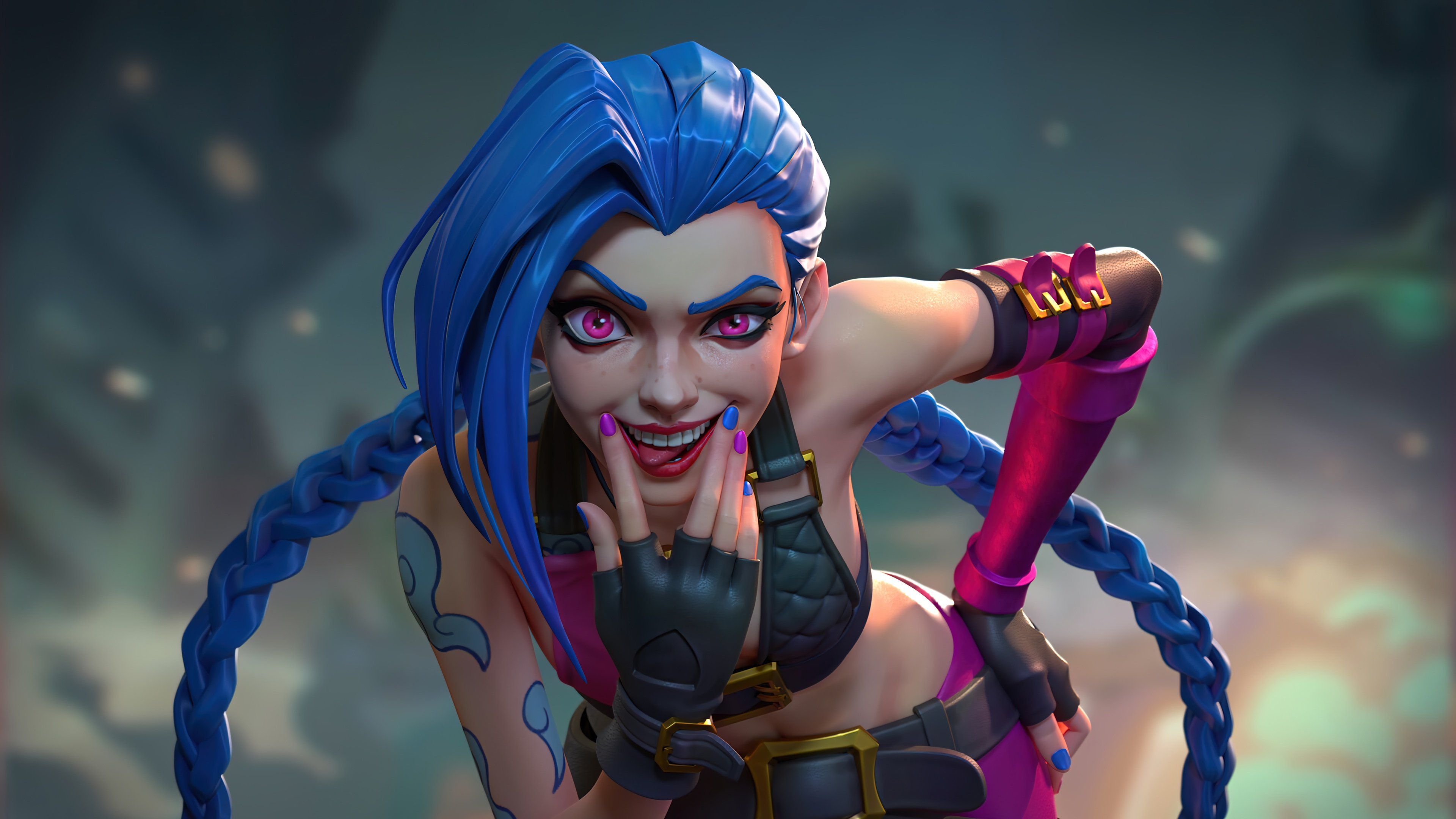 3840x2160 3D Jinx Arcane League of Legends