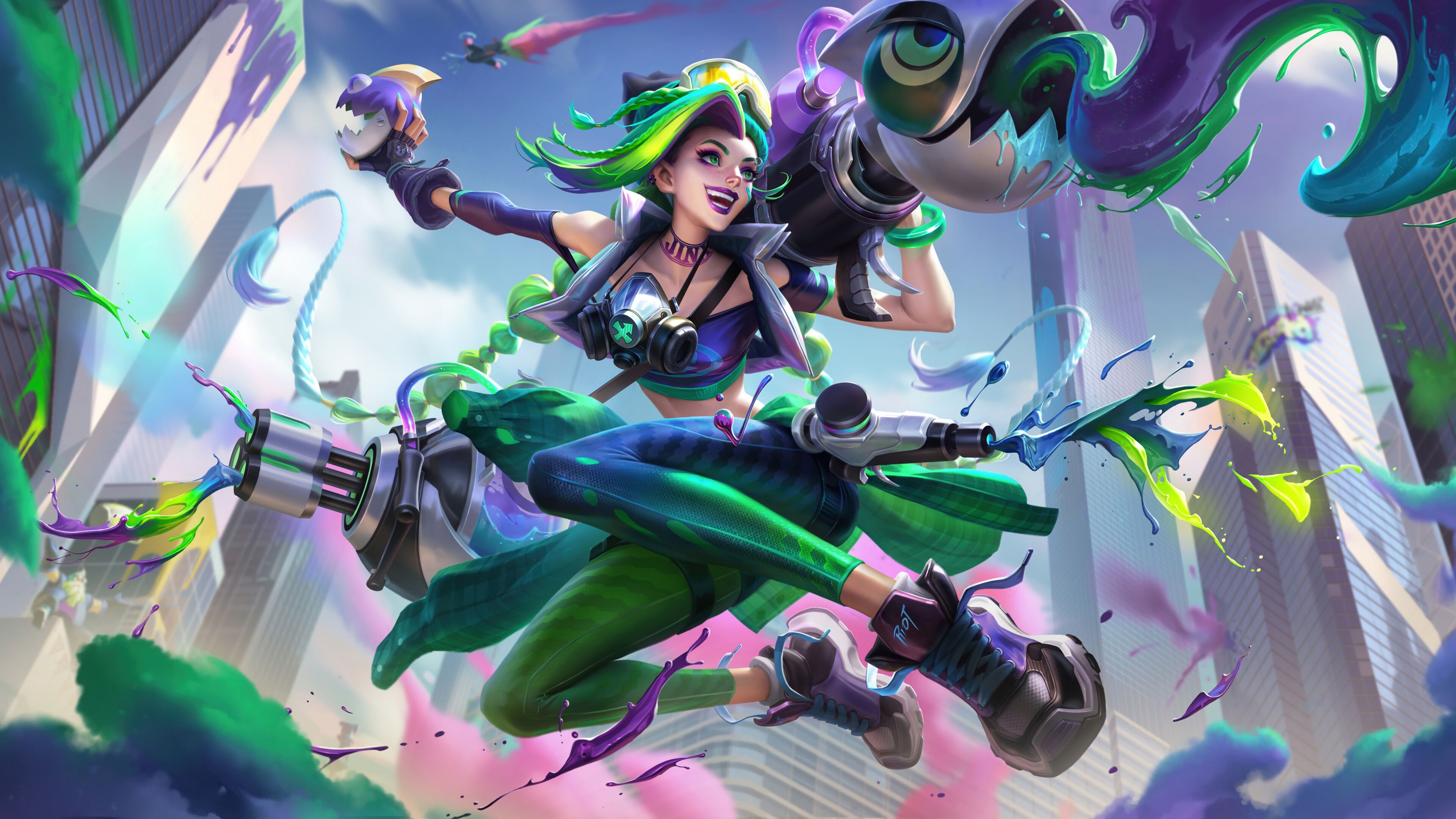 3840x2160 Jinx Chromacrash Skin LoL Wild Rift 4K