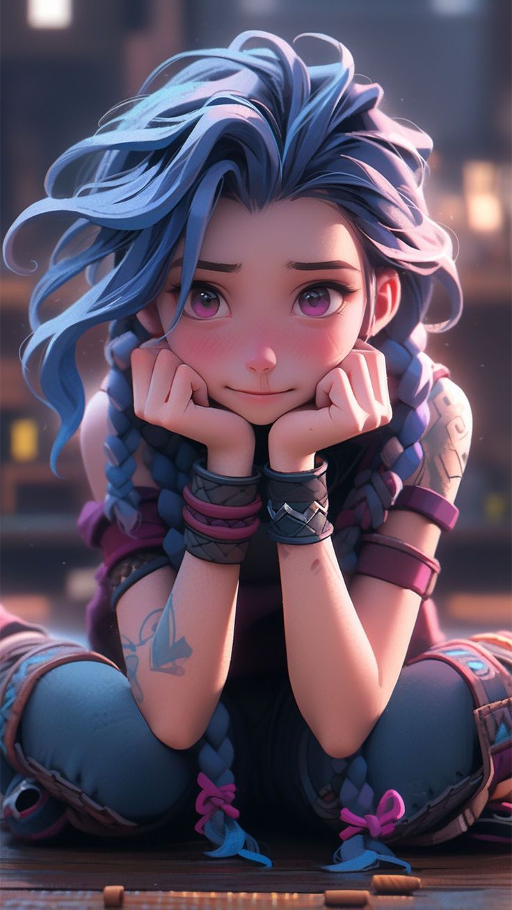 736x1309 Arcane Jinx 4K Wallpaper: Mystical Art