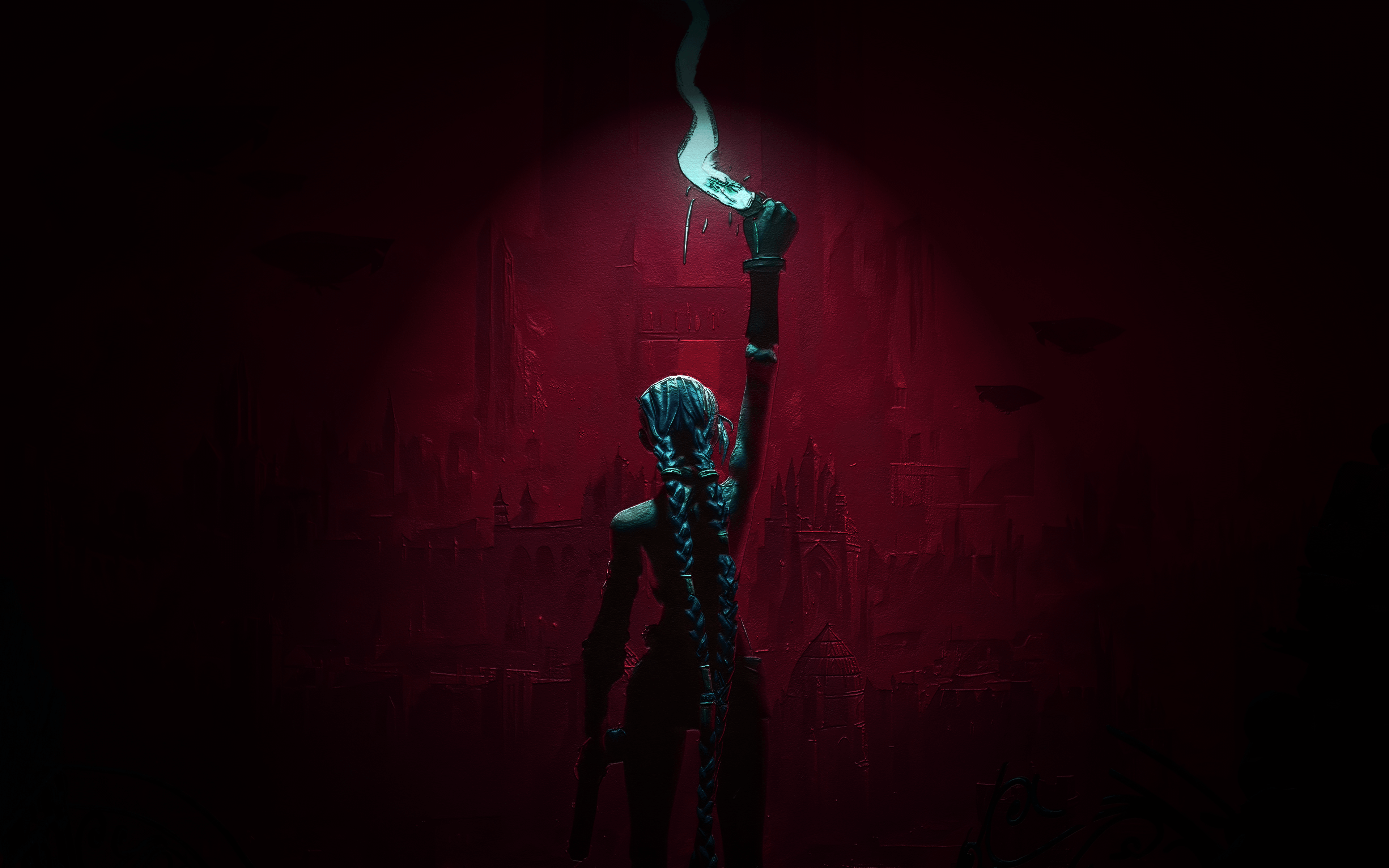 3840x2400 Jinx Torch Texturized 4k Wallpaper