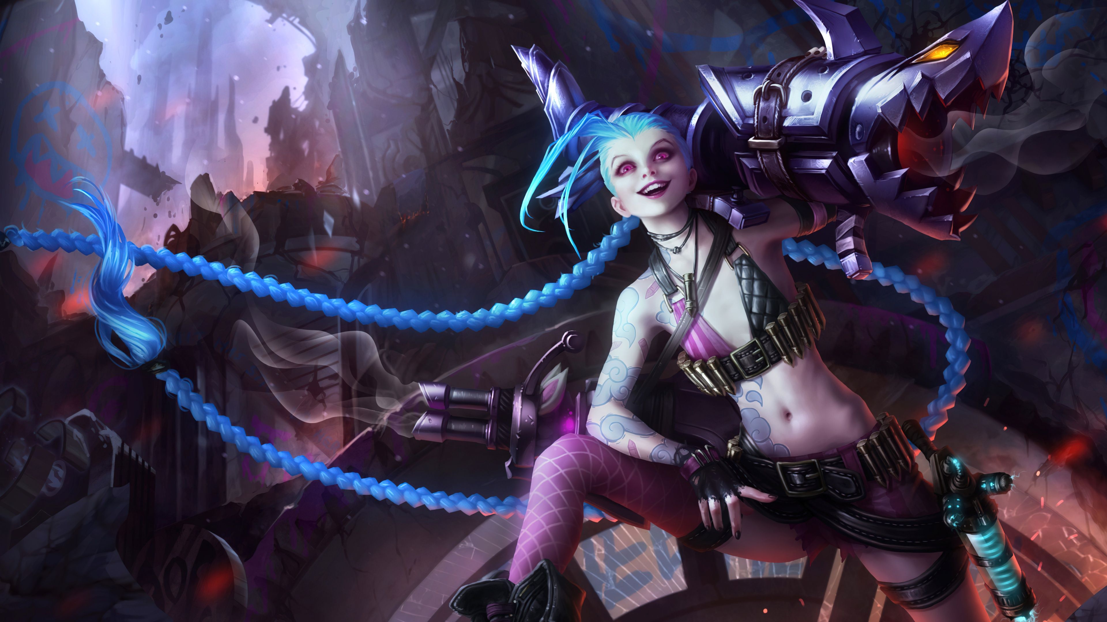 3840x2160 Jinx Wallpaper 4K, Artwork, League