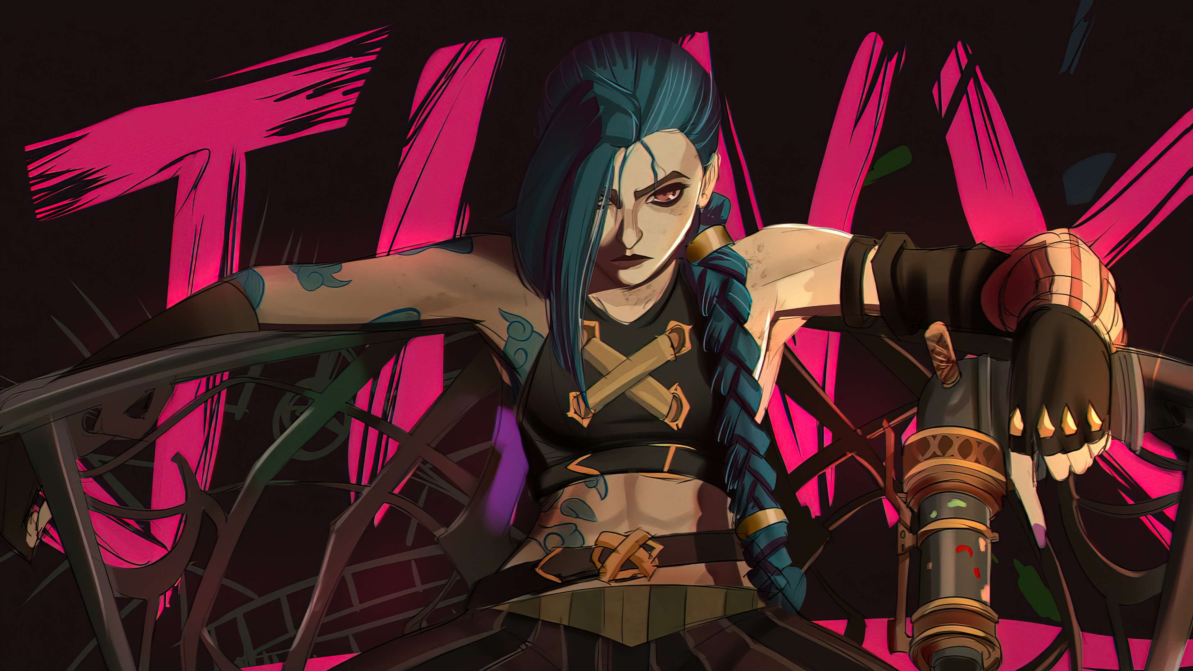 3840x2160 Arcane Jinx Wallpaper iPhone Phone 4K