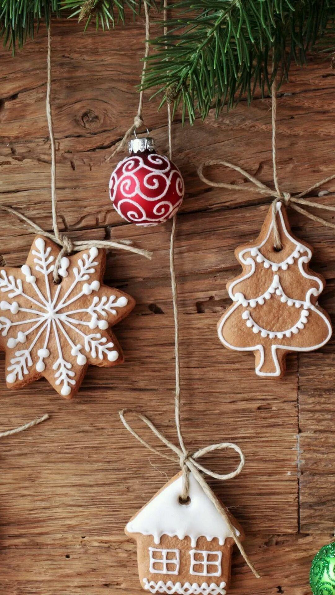 1080x1920 Christmas cookies ornaments iPhone wallpaper. Merry