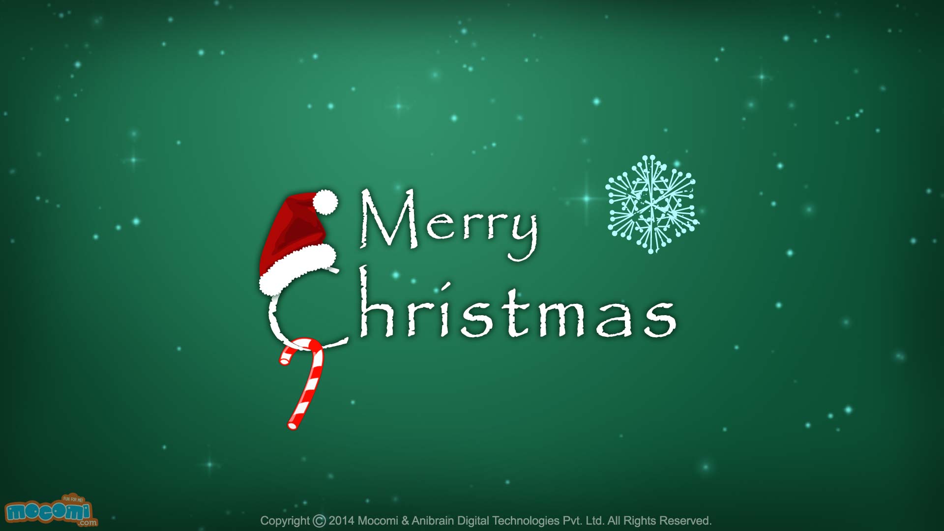 1920x1080 Merry Christmas- Santa Hat Wallpaper for Kids