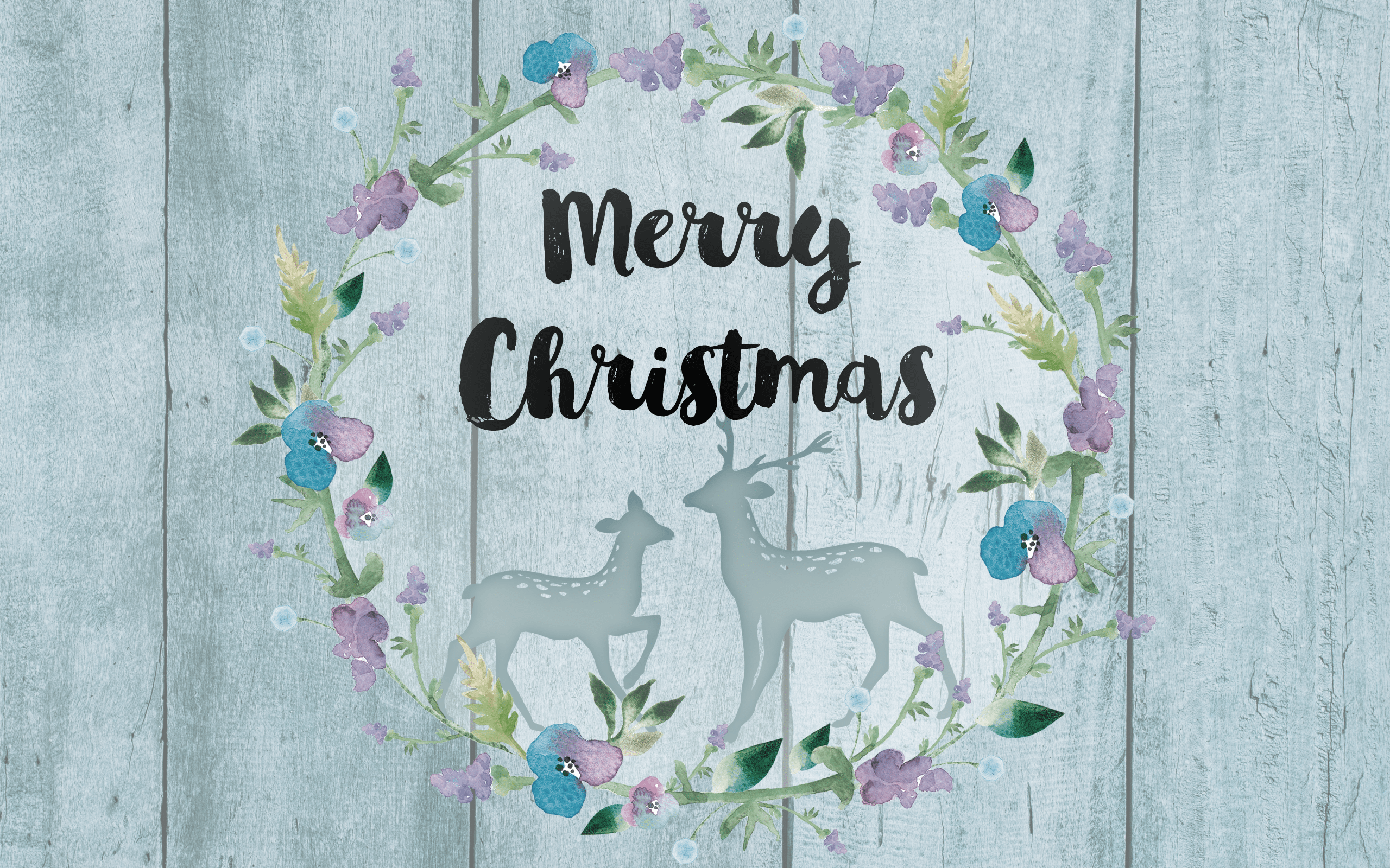 2560x1600 Wooden Reindeer Christmas Wallpaper