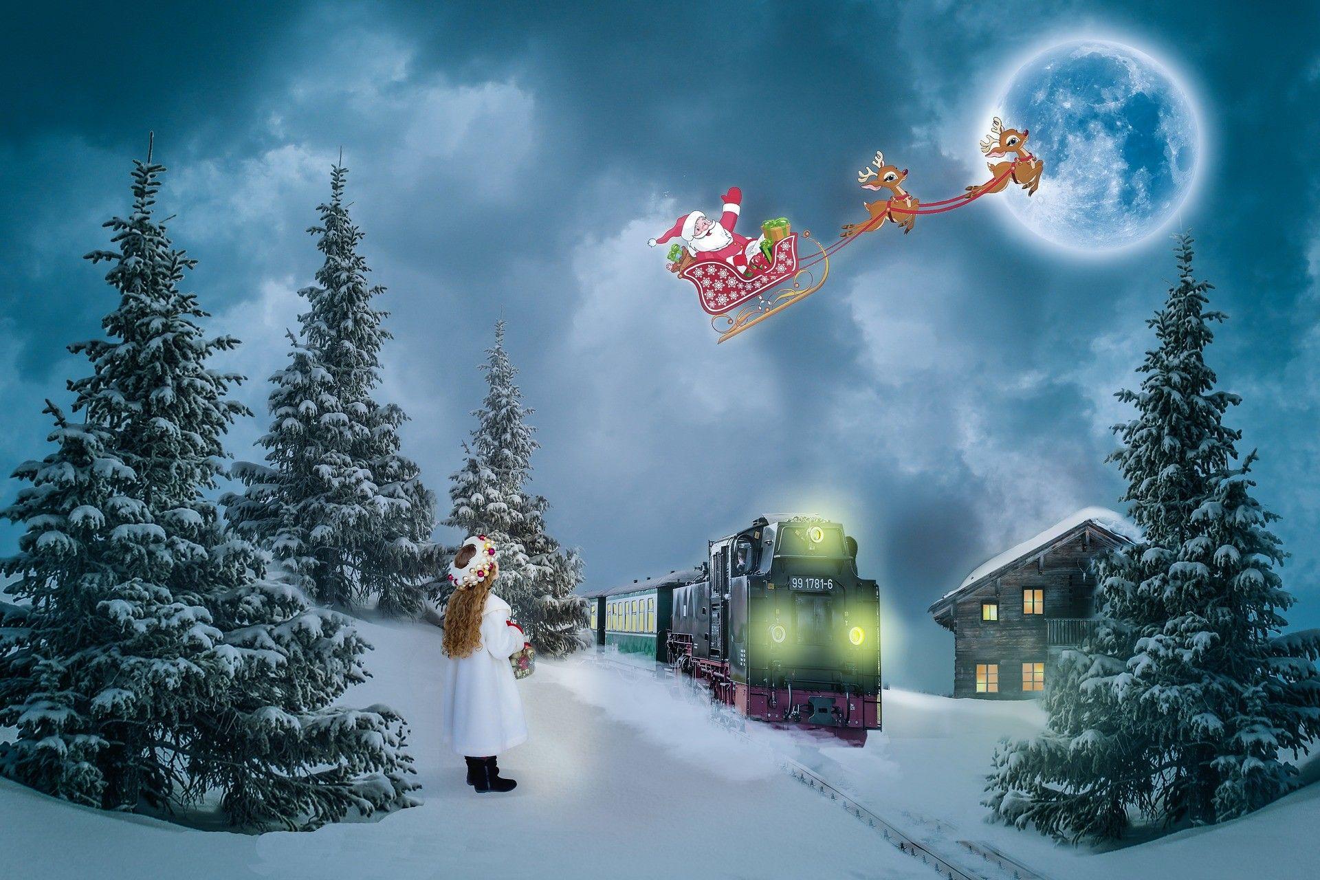 Santa's Sleigh Flying Wallpapers - Top Free Santa's Sleigh Flying ...