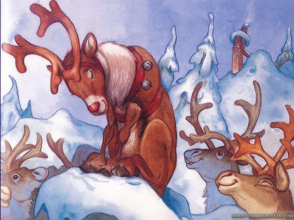 1024x768 Christmas Reindeer wallpaper 2