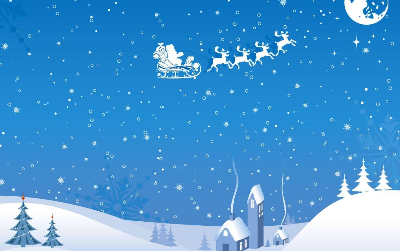 1280x804 Xmas sleigh flying wallpaper. Xmas sleigh flying