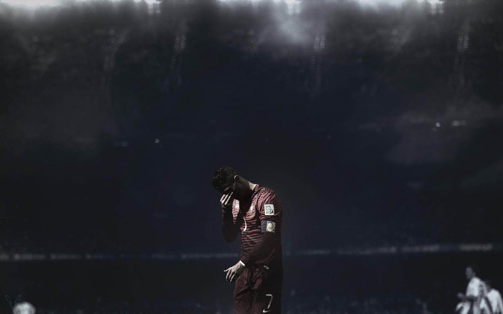 1920x1200 Sad Man Cristiano Ronaldo Sportsman Footballer wallpaper