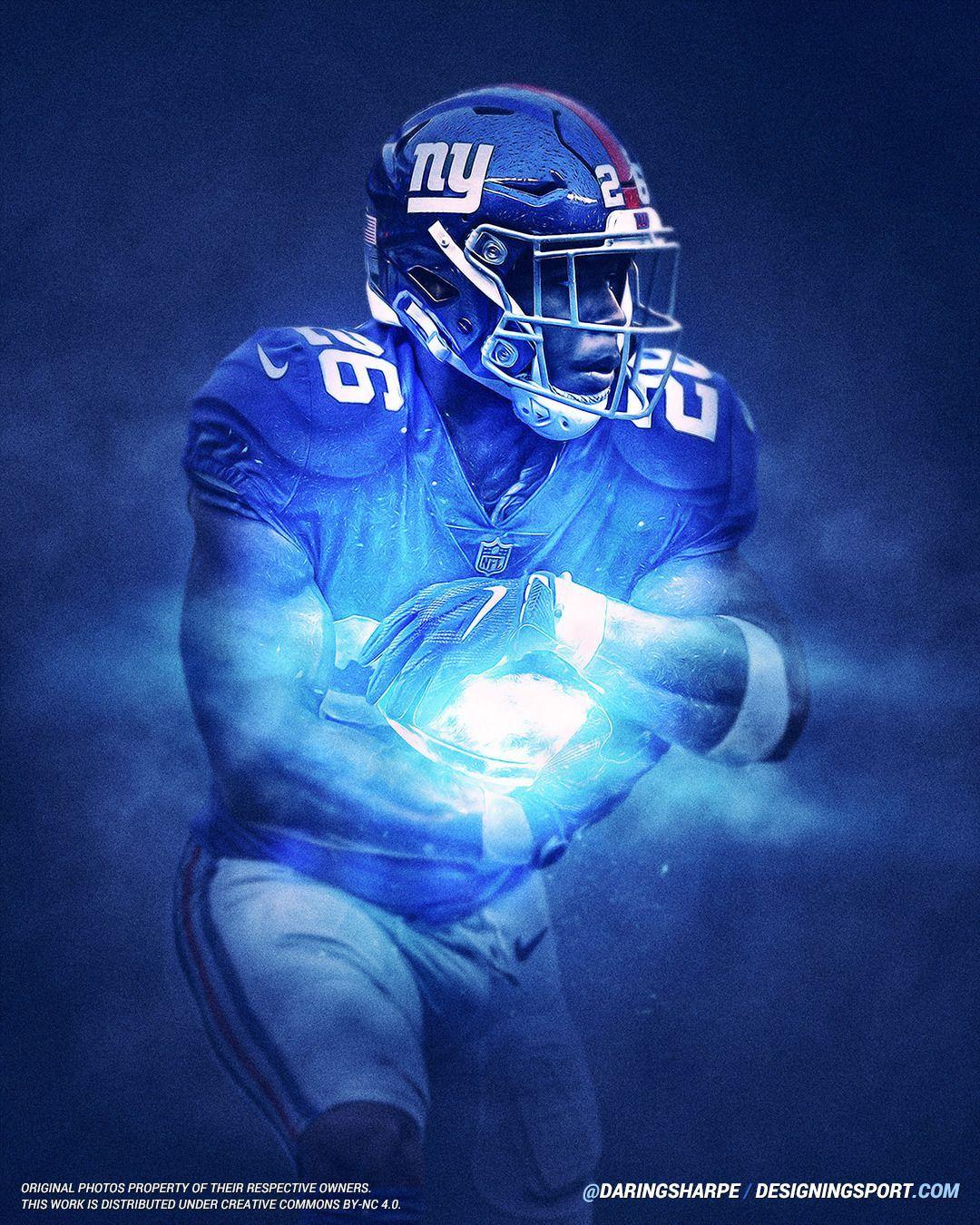 Saquon Barkley blue abstract rays New York Giants american football  NFL HD wallpaper  Peakpx