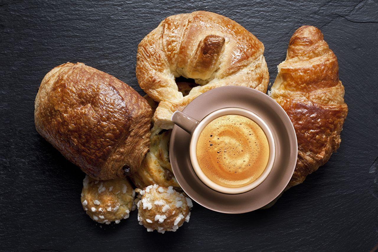 1280x853 Wallpaper Coffee Croissant Cappuccino Cup Food