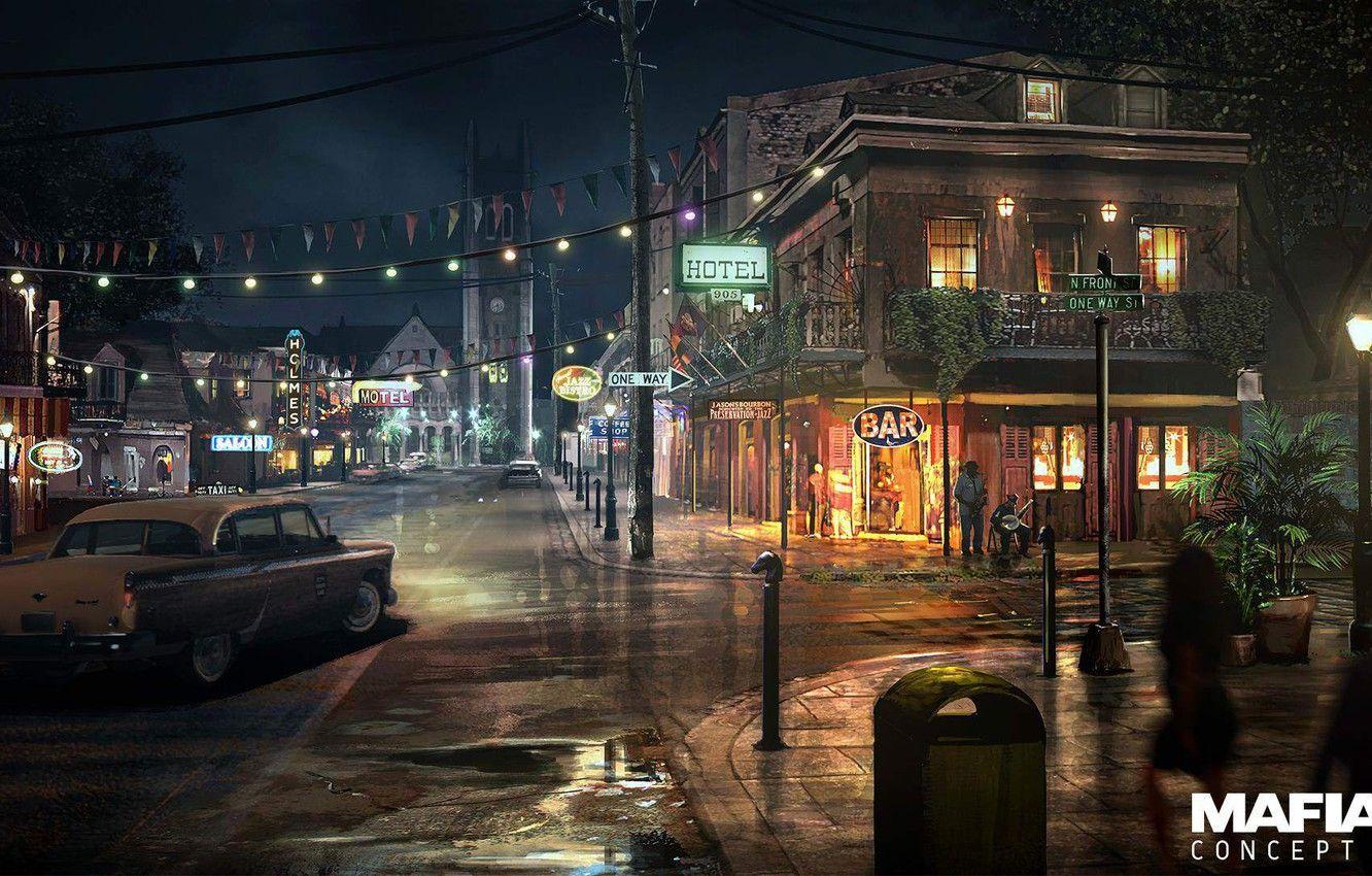 1332x850 Wallpaper machine, the city, art, Mafia - for desktop