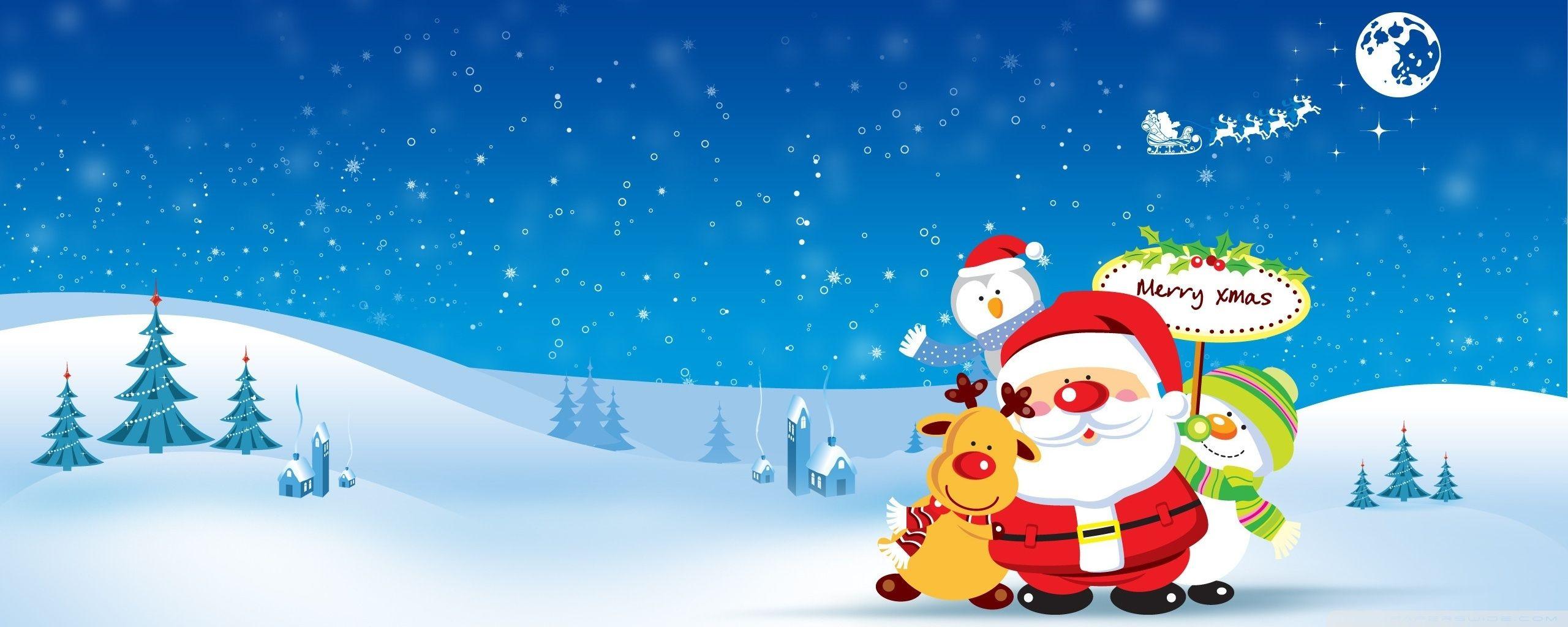 2560x1024 Merry Xmas ❤ 4K HD Desktop Wallpaper for • Dual Monitor