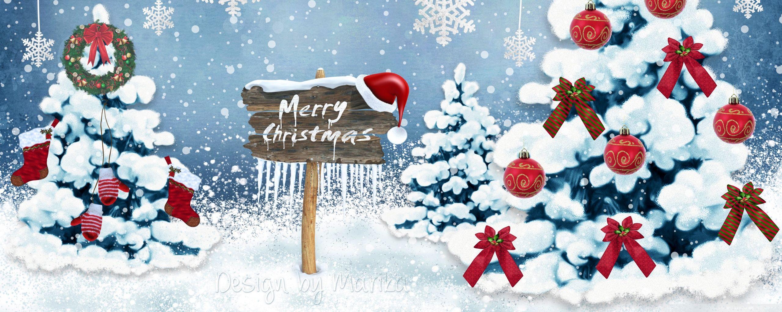 2560x1024 Merry Christmas 2014 ❤ 4K HD Desktop Wallpaper for 4K Ultra