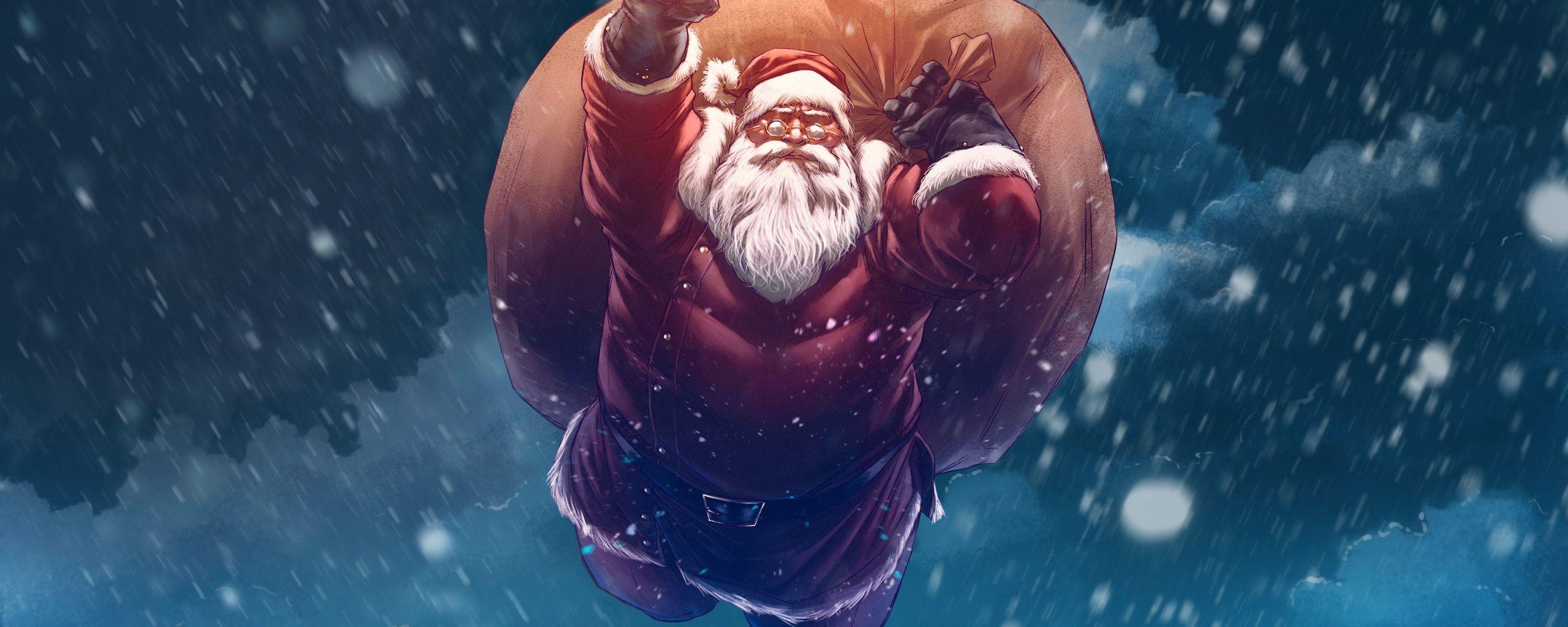 2560x1024 Christmas Santa Digital Art 2560x1024 Resolution