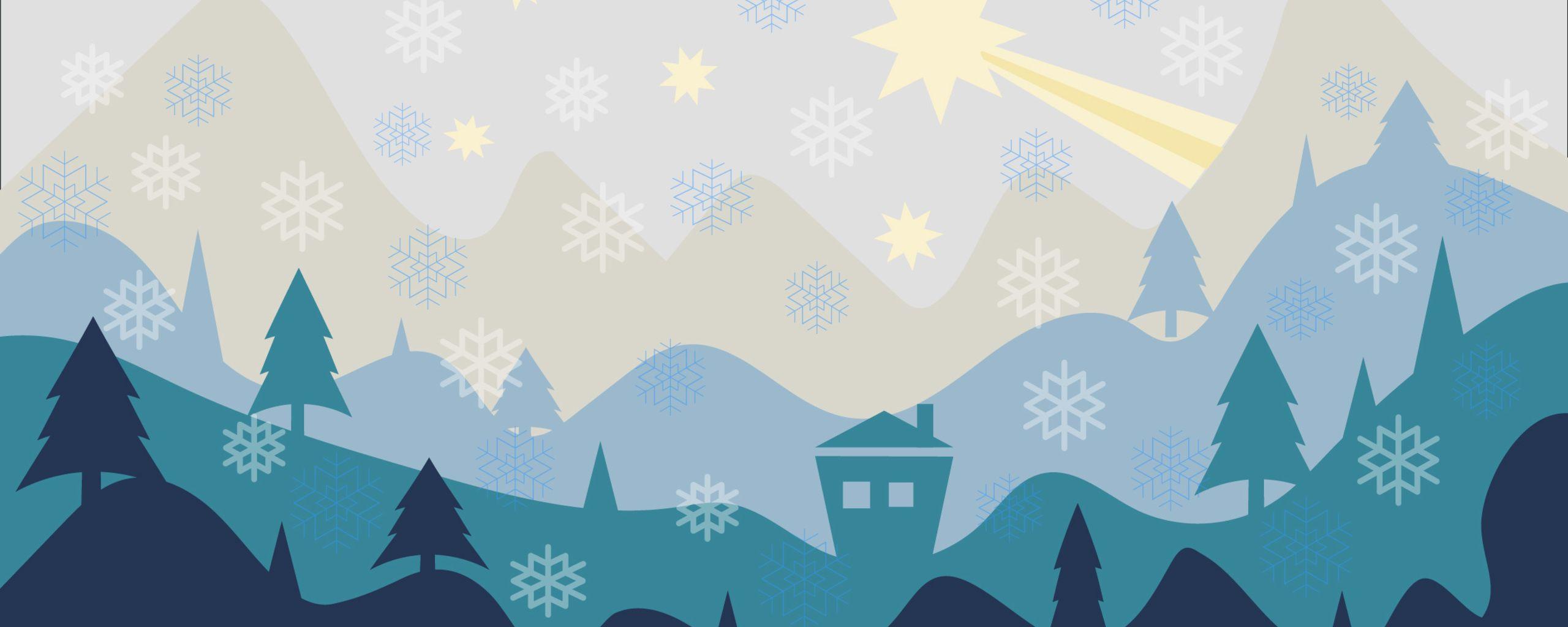 2560x1024 Christmas Flat Design Background 2560x1024