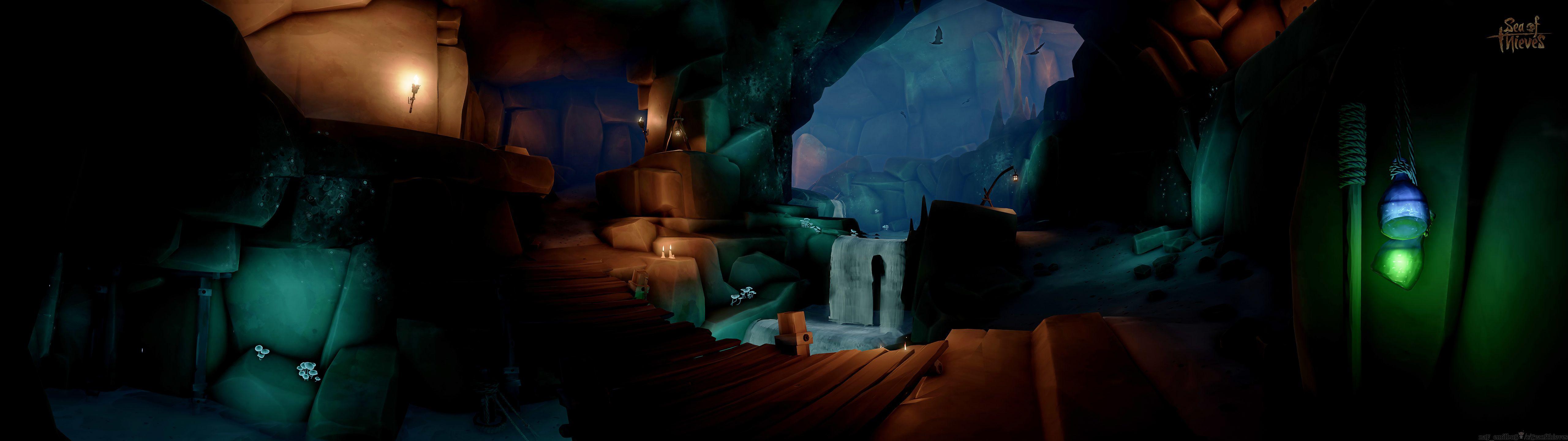5120x1440 Sailors Bounty(In the Caves) Monitor Wallpaper(5120x1440): Seaofthieves