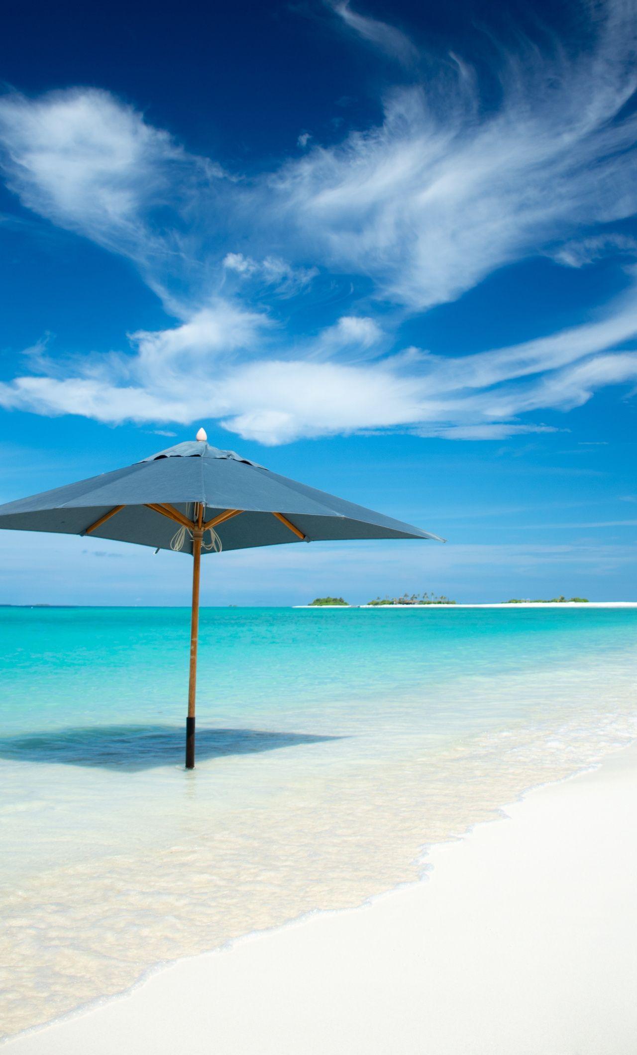 1280x2120 Download 1280x2120 wallpaper umbrella, beach, tropical island