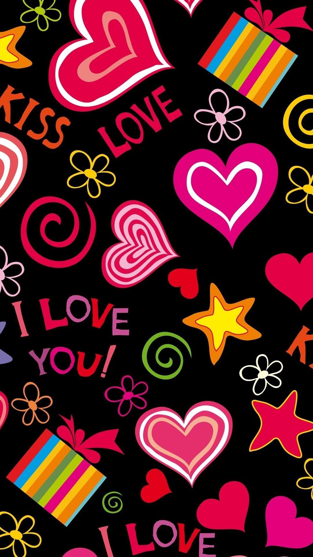 1080x1920 Love hearts, vector, romantic, Valentine day 1080x1920