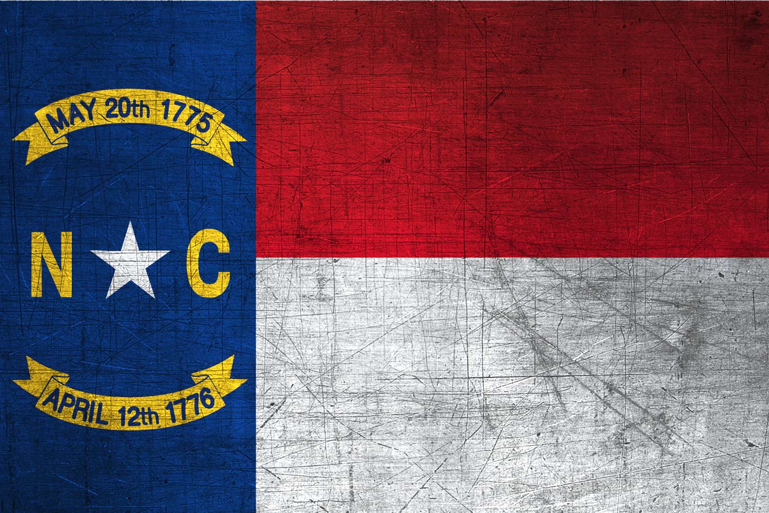 1500x1000 North Carolinian Flag Metal Flag of North Carolina
