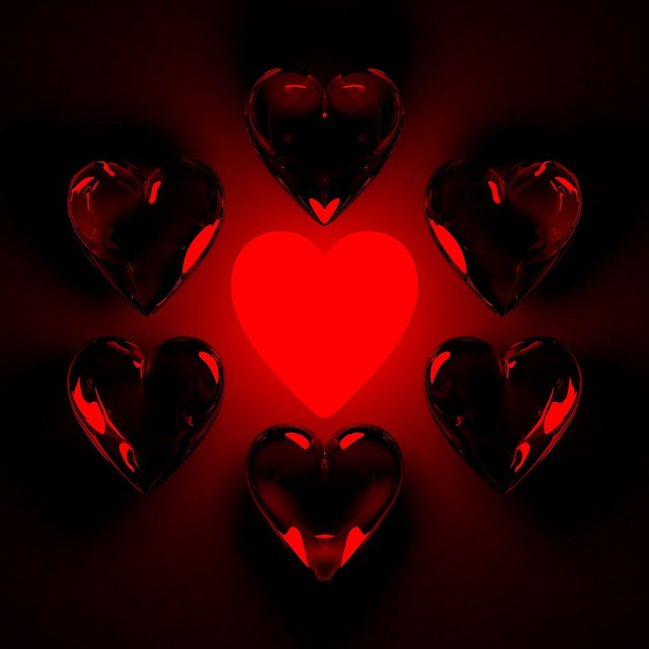 1280x1280 Download Heart, Red, Glass. Royalty