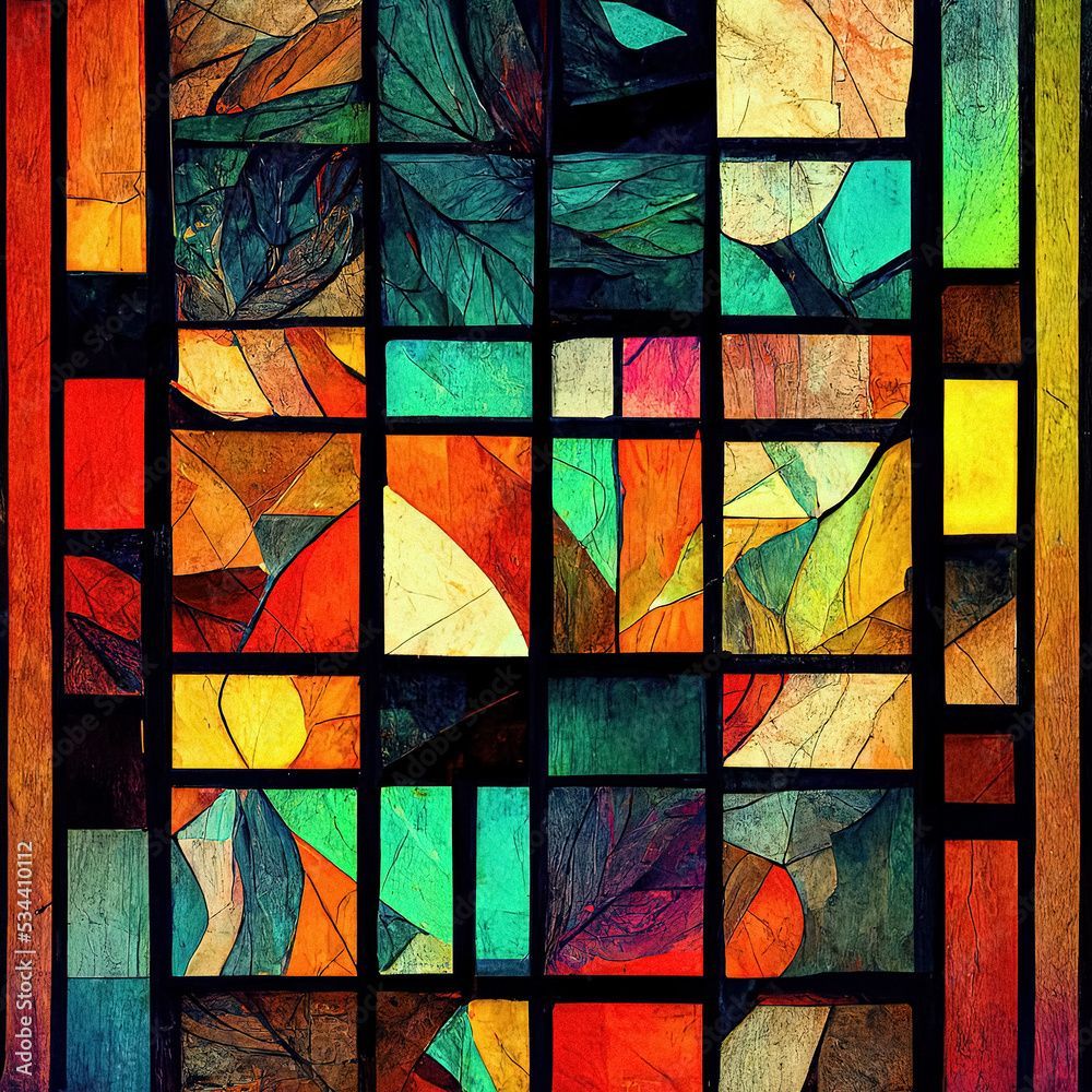 1000x1000 Abstract mosaic window illustration