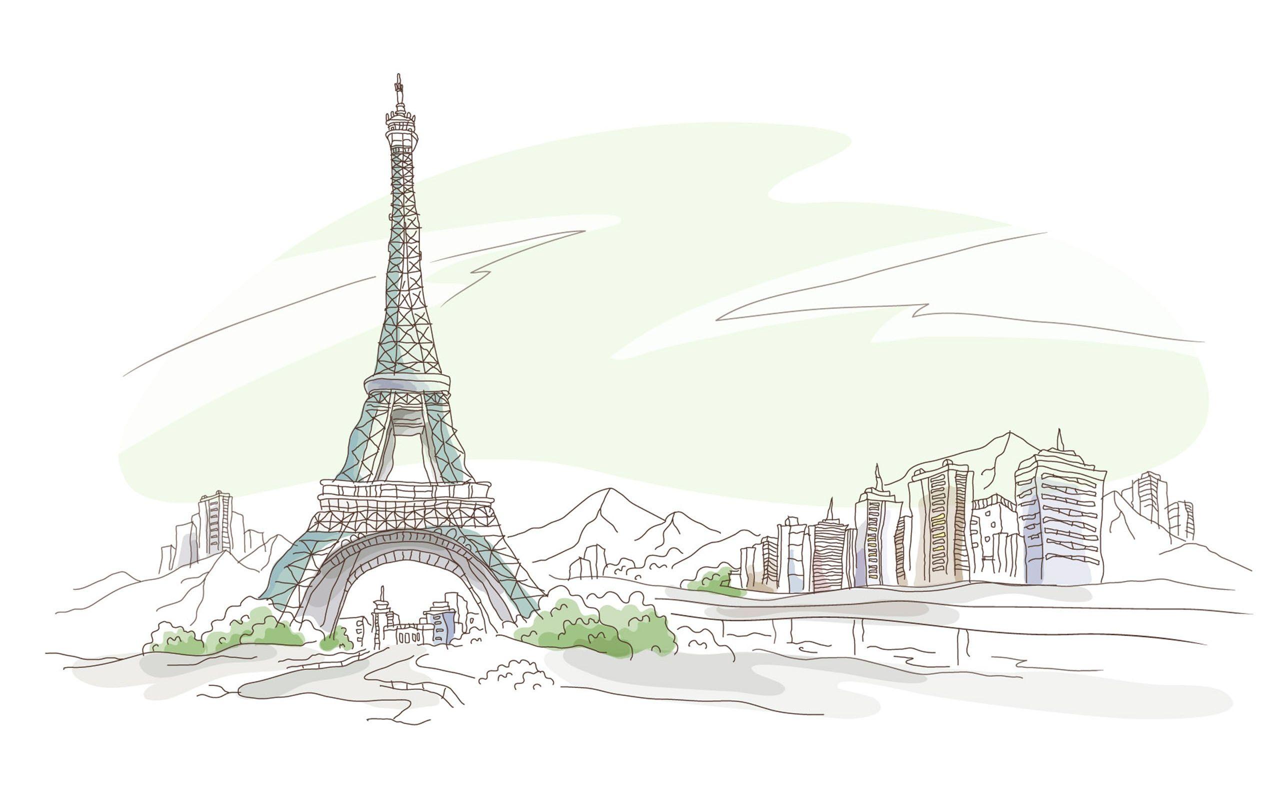 2560x1600 Free download Paris Pen And Pencil Drawing HD Wallpaper