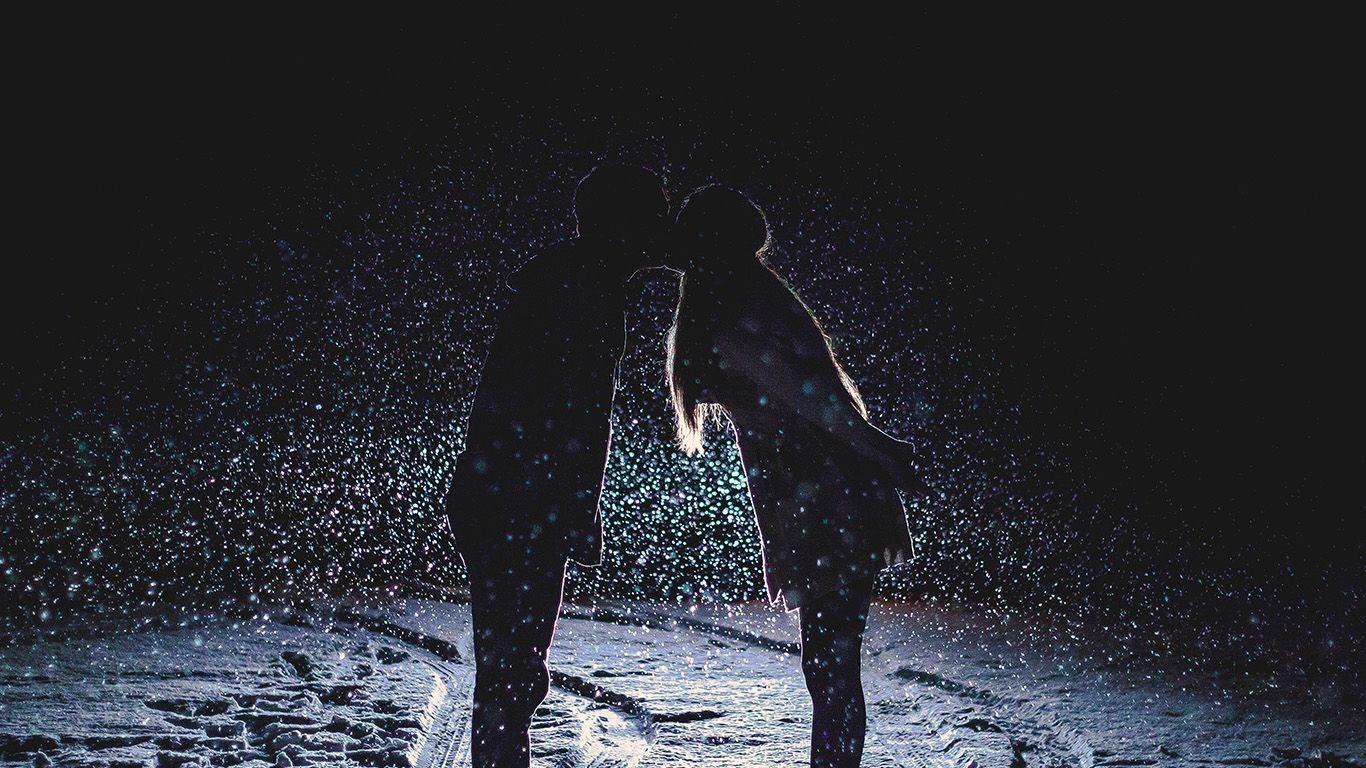 1366x768 wallpaper for desktop, laptop. kiss love dark couple