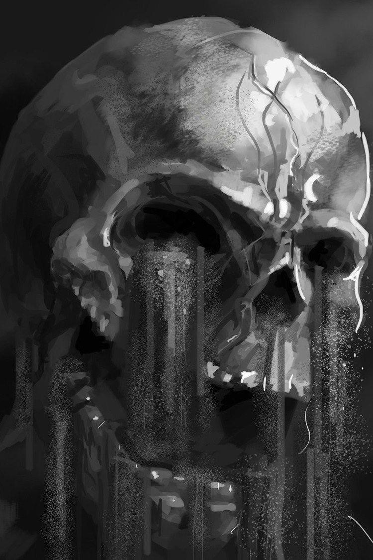 750x1125 iPhone Wallpaper Dark Skull 3D iPhone Wallpaper