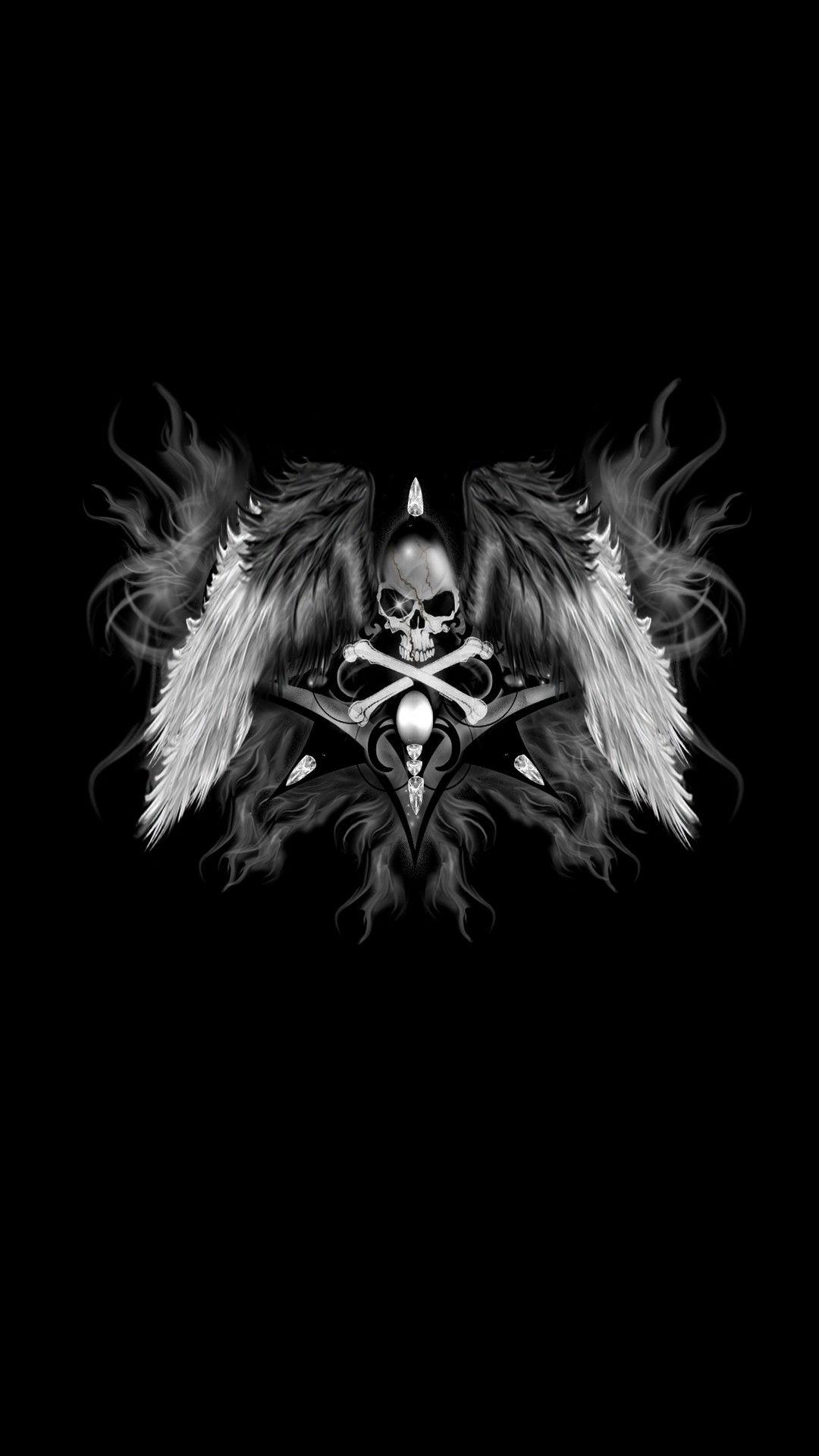 1080x1920 Dark Skull Wings Hình nền iPhone.  2020 3D Hình nền iPhone