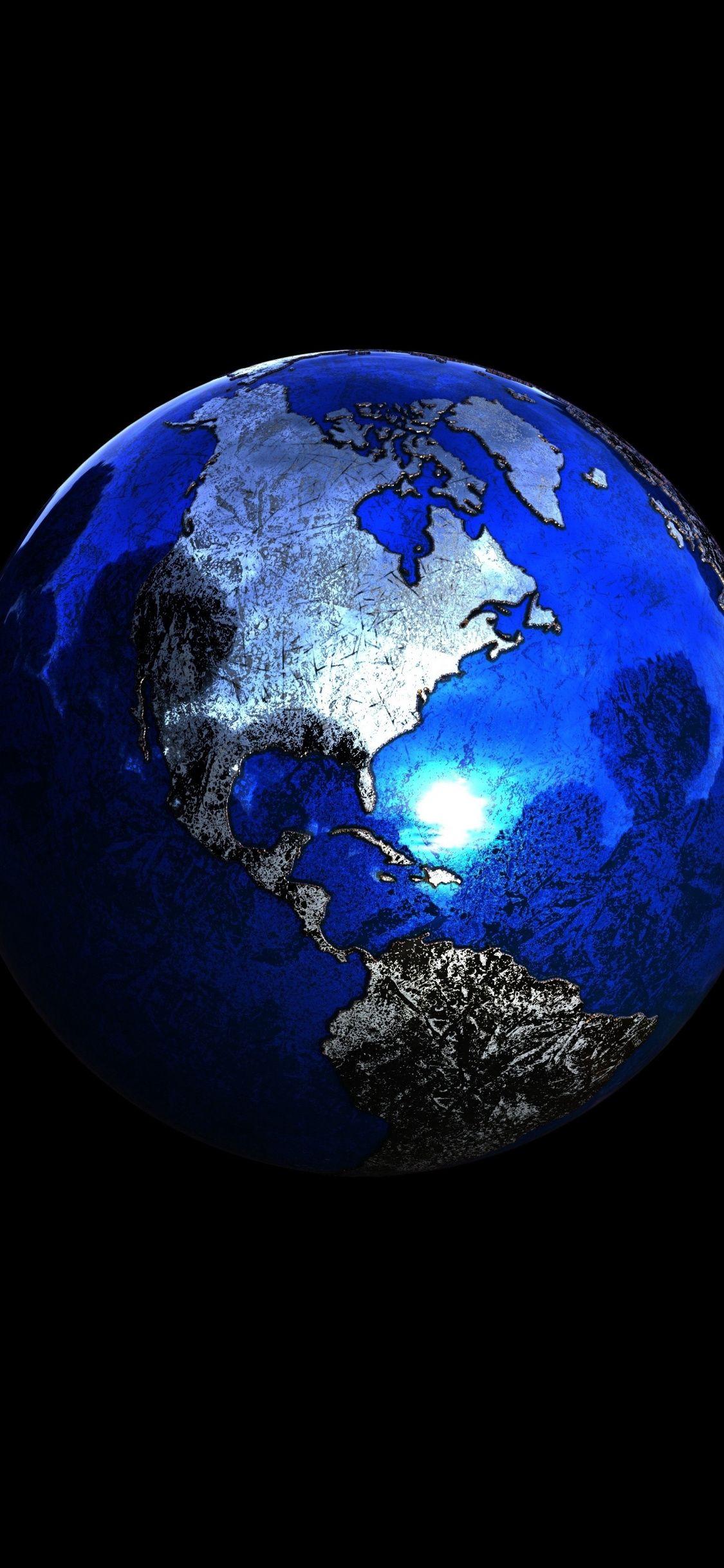1125x2436 Download 1125x2436 wallpaper planet earth, sphere, 3D figure