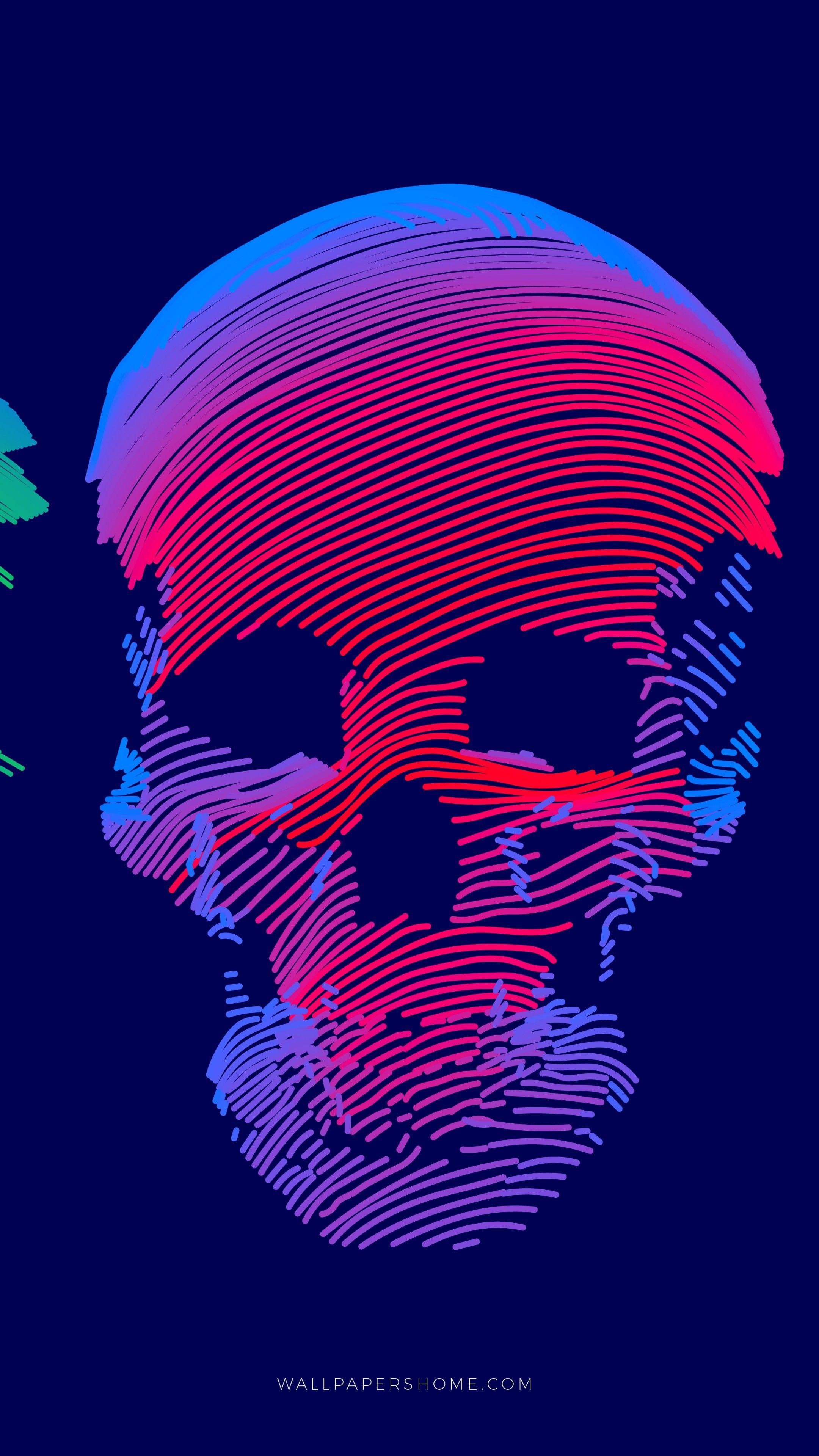 2160x3840 Wallpaper abstract, 3D, colorful, skull, 8k, Abstract