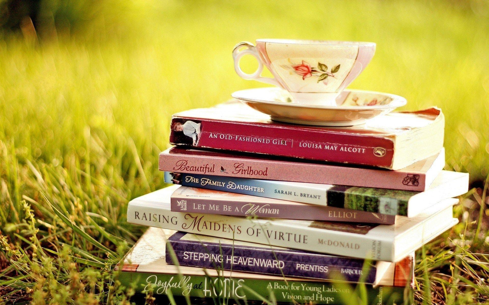 Books Coffee Desktop Wallpaper