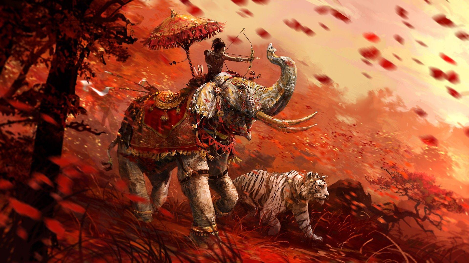 1920x1080 Elephant Art Wallpaper