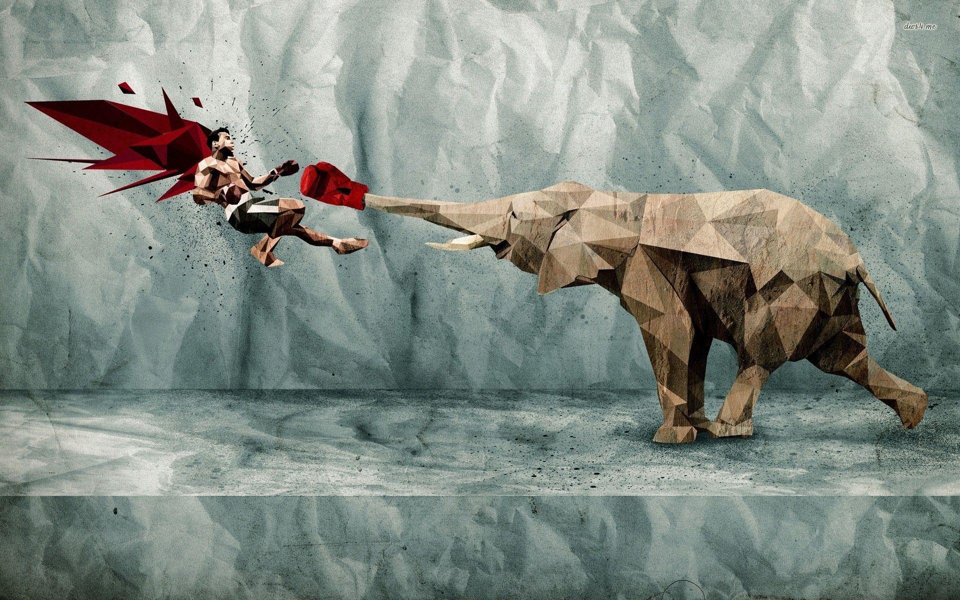 1920x1200 Elephant Art Wallpaper