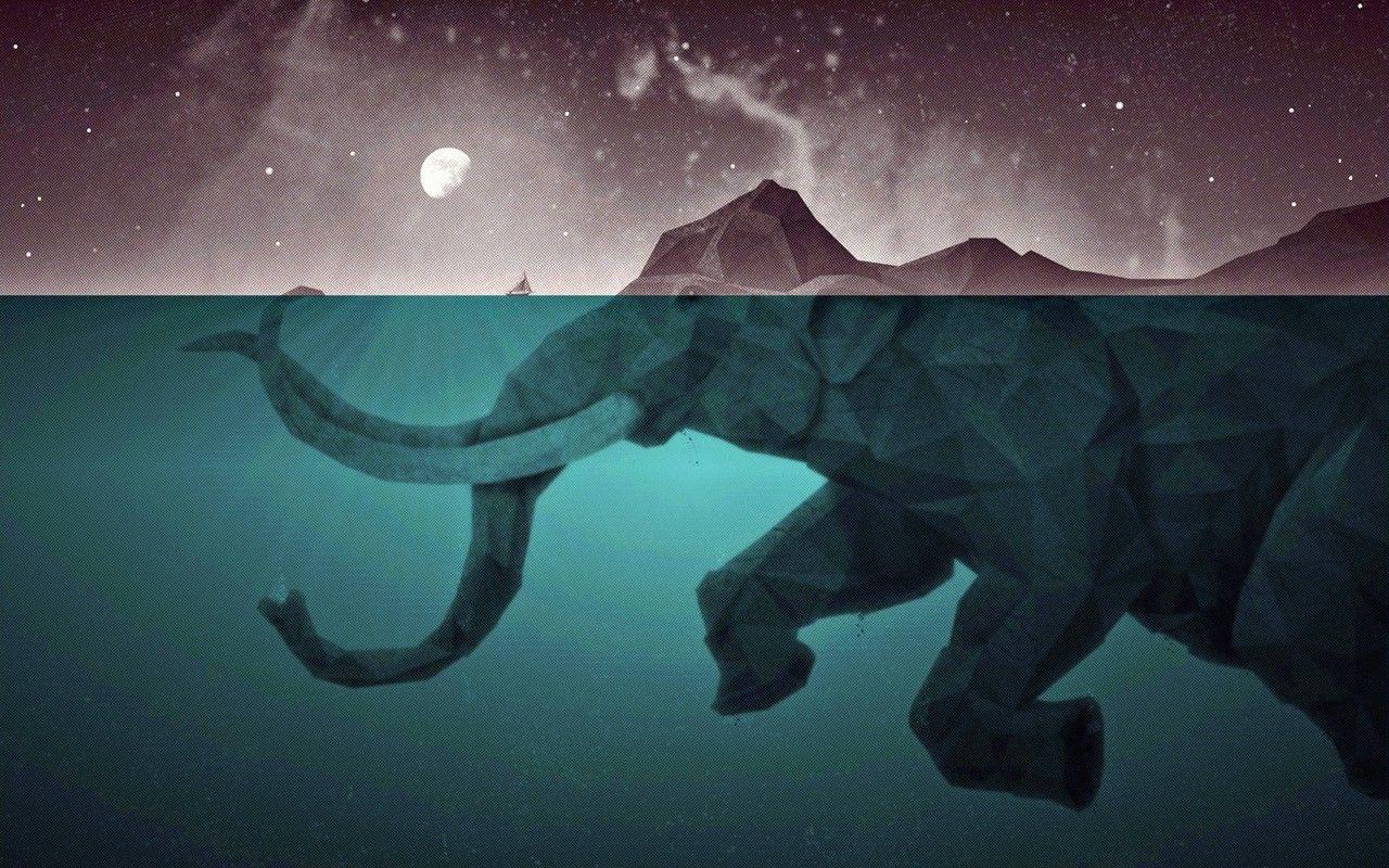 1280x800 Elephant Wallpaper Art