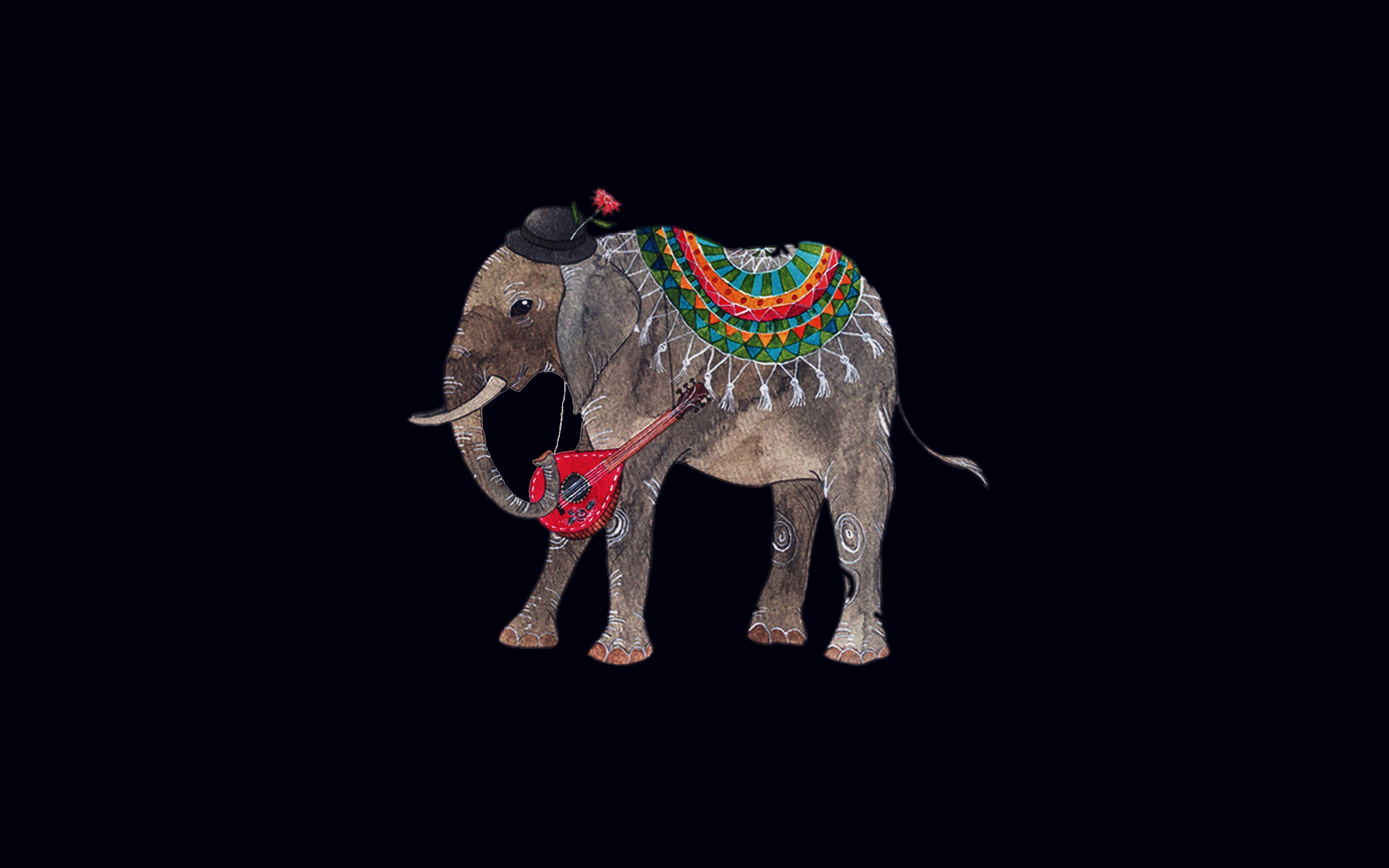 3840x2400 Elephant Illust Art Oana Befort Dark