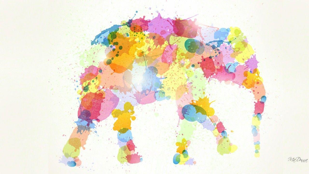 1280x720 Colorful Elephant wallpaper. Colorful Elephant