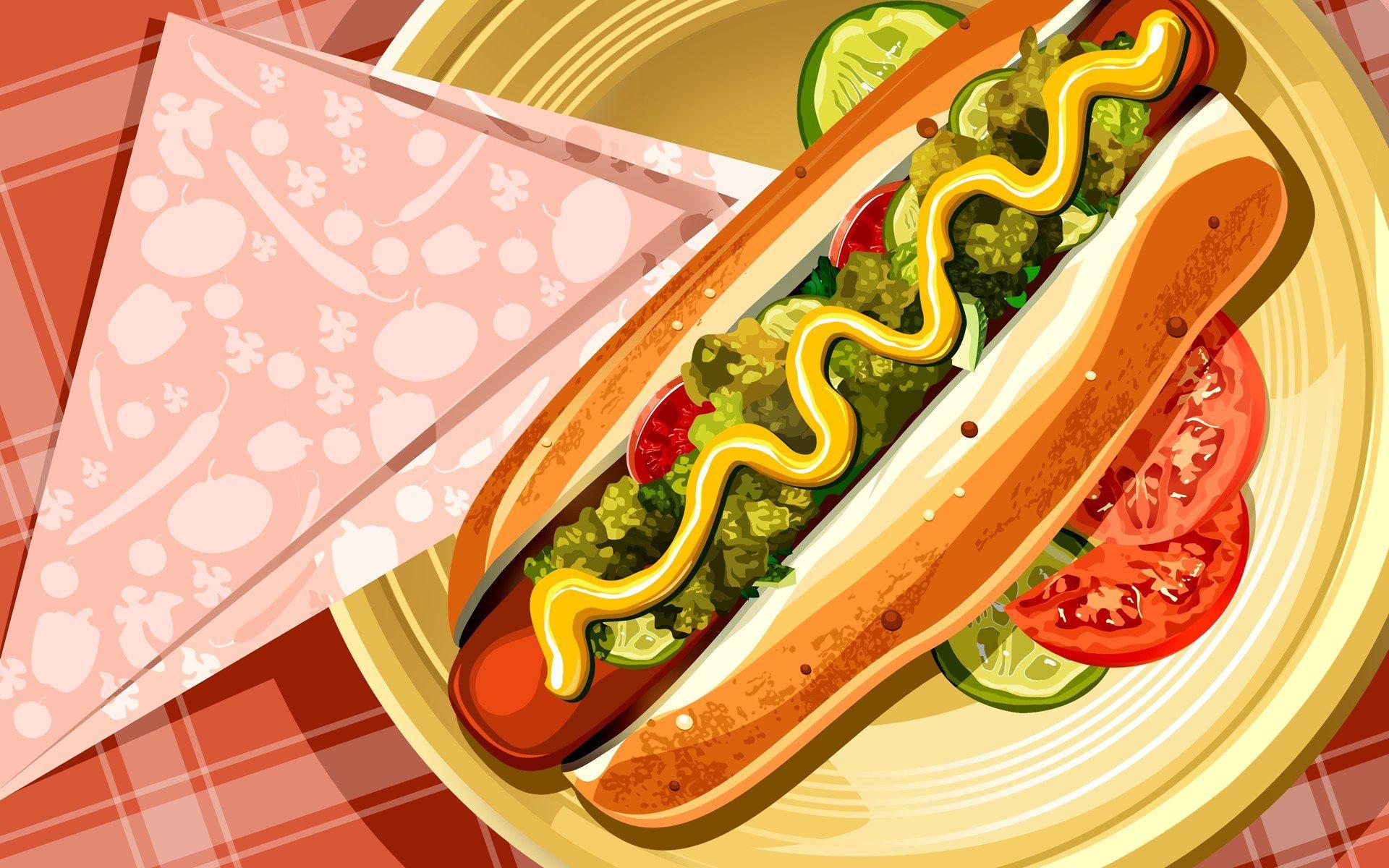 1920x1200 PSD Hình minh họa thức ăn 3126 hot dog minh họa hotdog