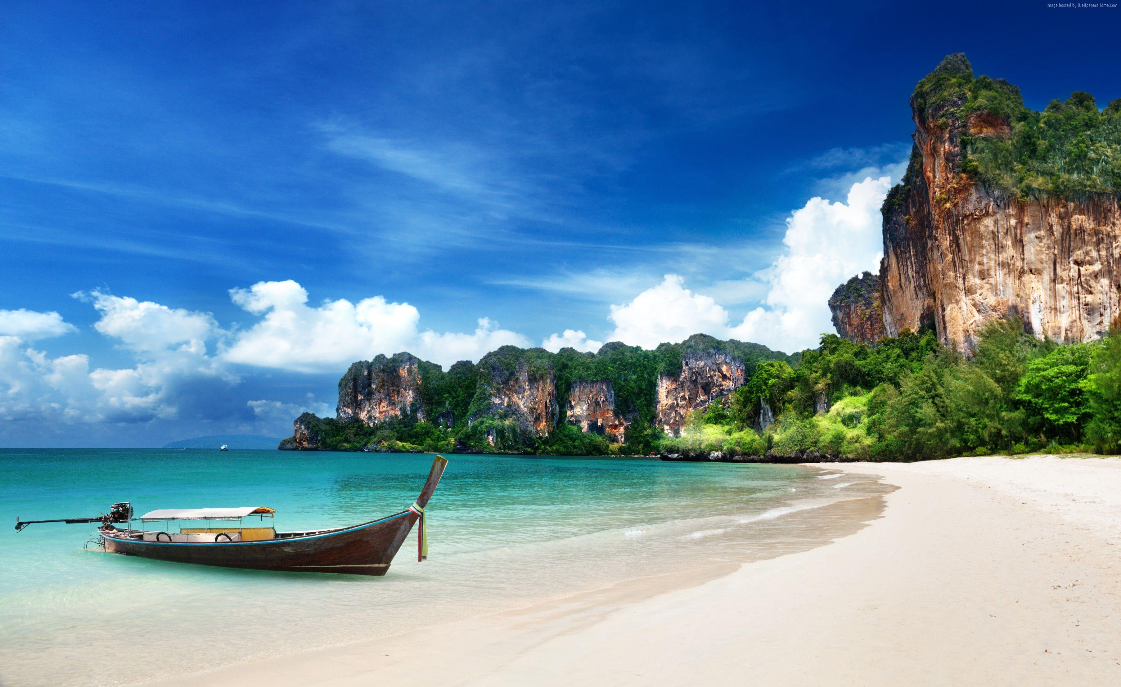 3612x2214 Hình nền Bãi biển Krabi, độ phân giải cao, Hình nền 4k, Thái Lan, Những bãi biển đẹp nhất