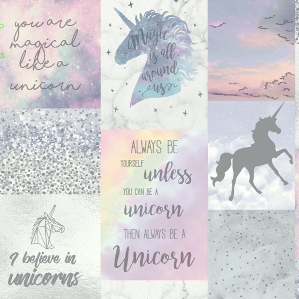 1000x1000 Believe In Unicorns Glitter Wallpaper Arthouse 698300