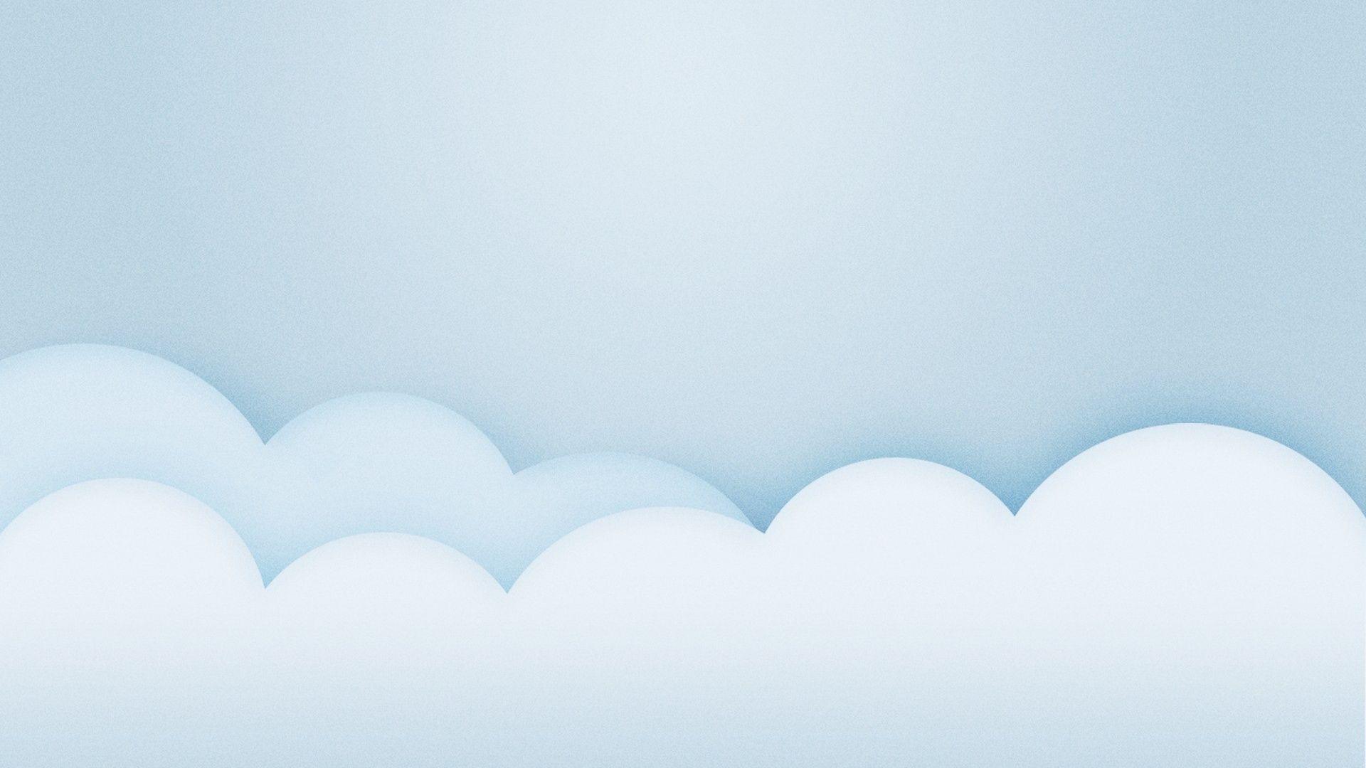 1920x1080 Light Blue Minimalistic Clouds desktop PC and Mac