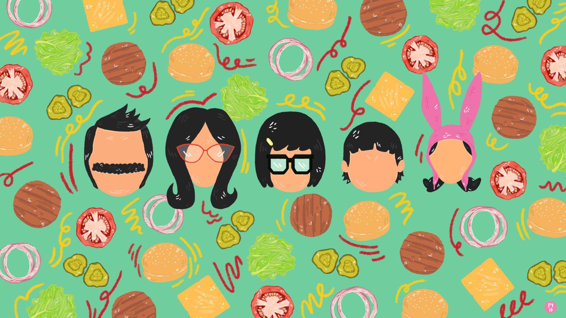 1920x1080 Cartoon Hamburger Wallpaper