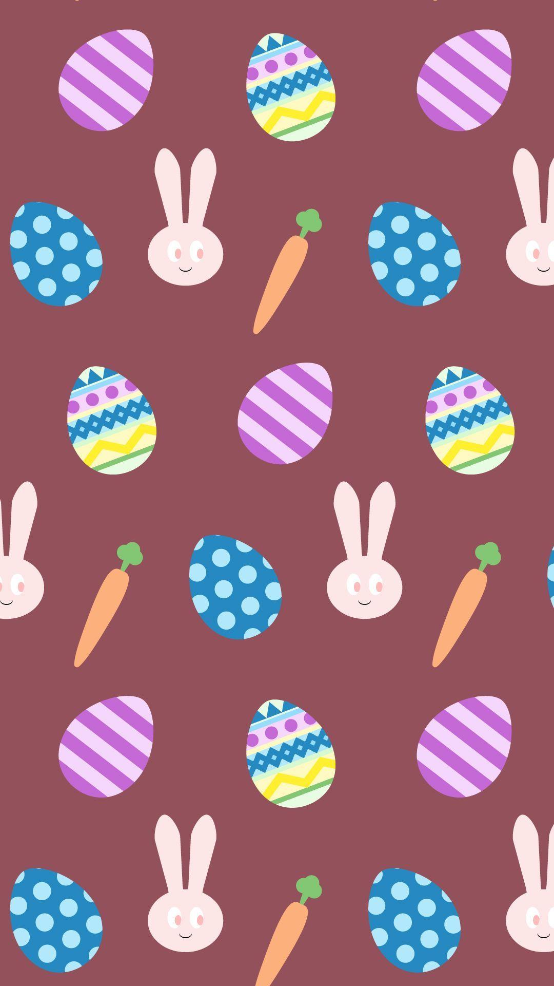 1080x1920 Easter Pattern #wallpaper #phone #easter #egg #rabbit #cute