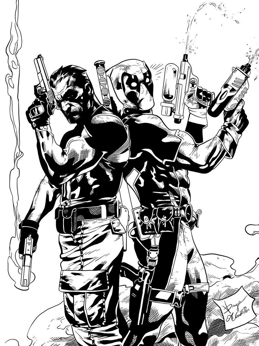 900x1200 Punisher and Deadpool Inks
