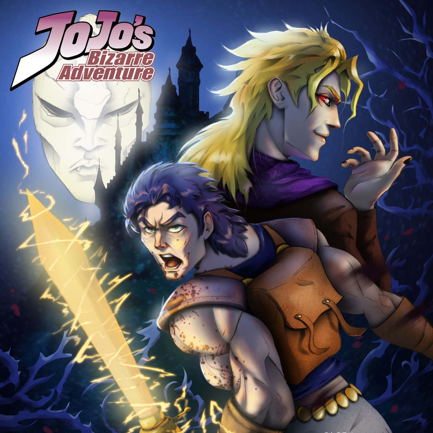 1520x1520 Download Dio Brando and Jonathan Joestar, Phantom Blood Wallpaper