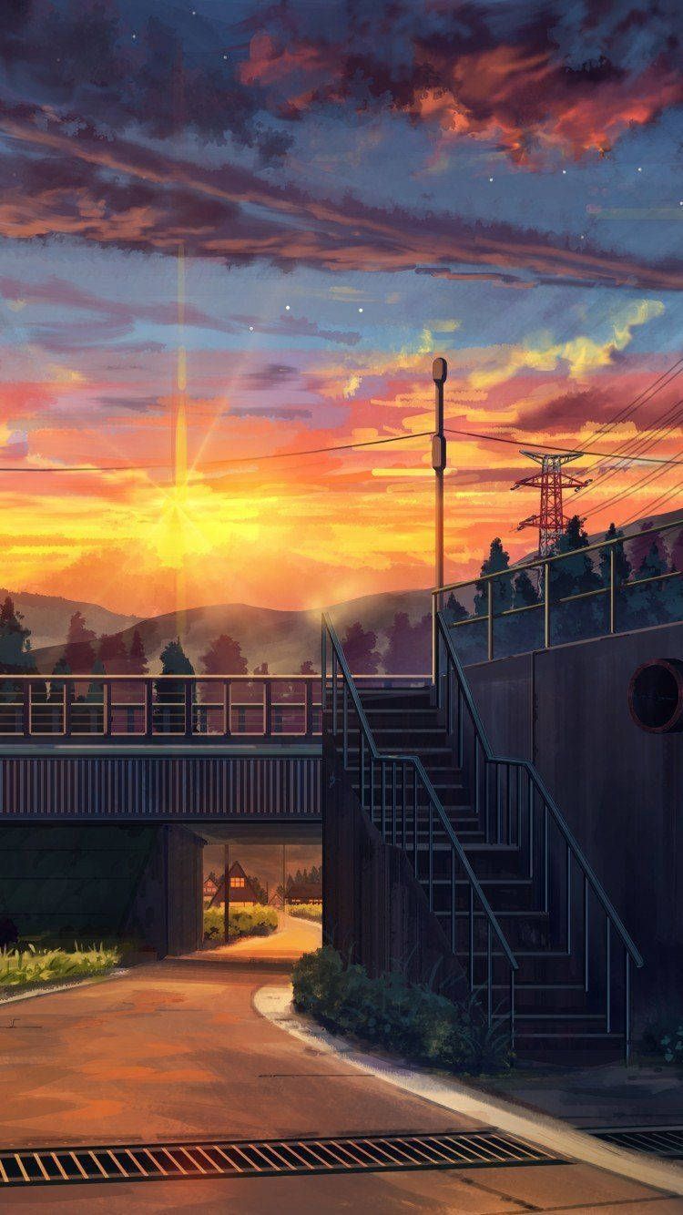 750x1334 Empty Road Bridge Anime Aesthetic