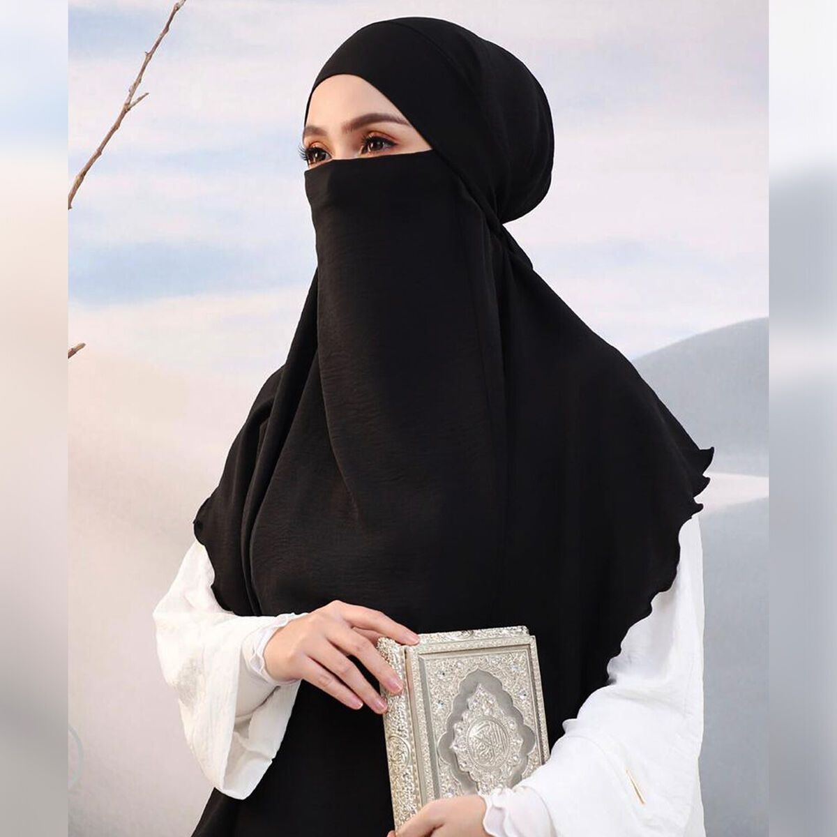 1200x1200 Premium Quality Soft Tie Back Niqab