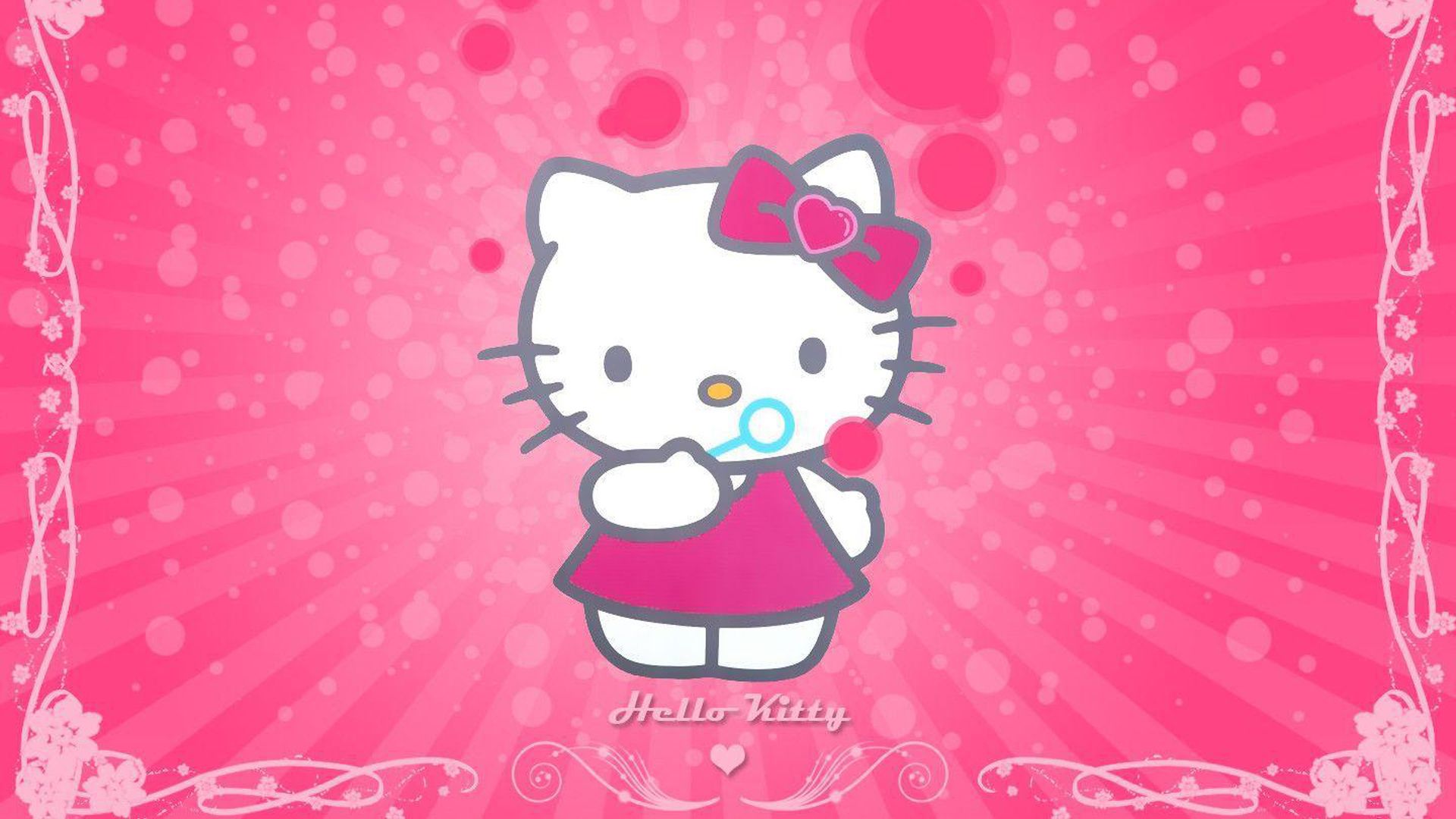 1920x1080 Hello Kitty In Pink Background HD Hello